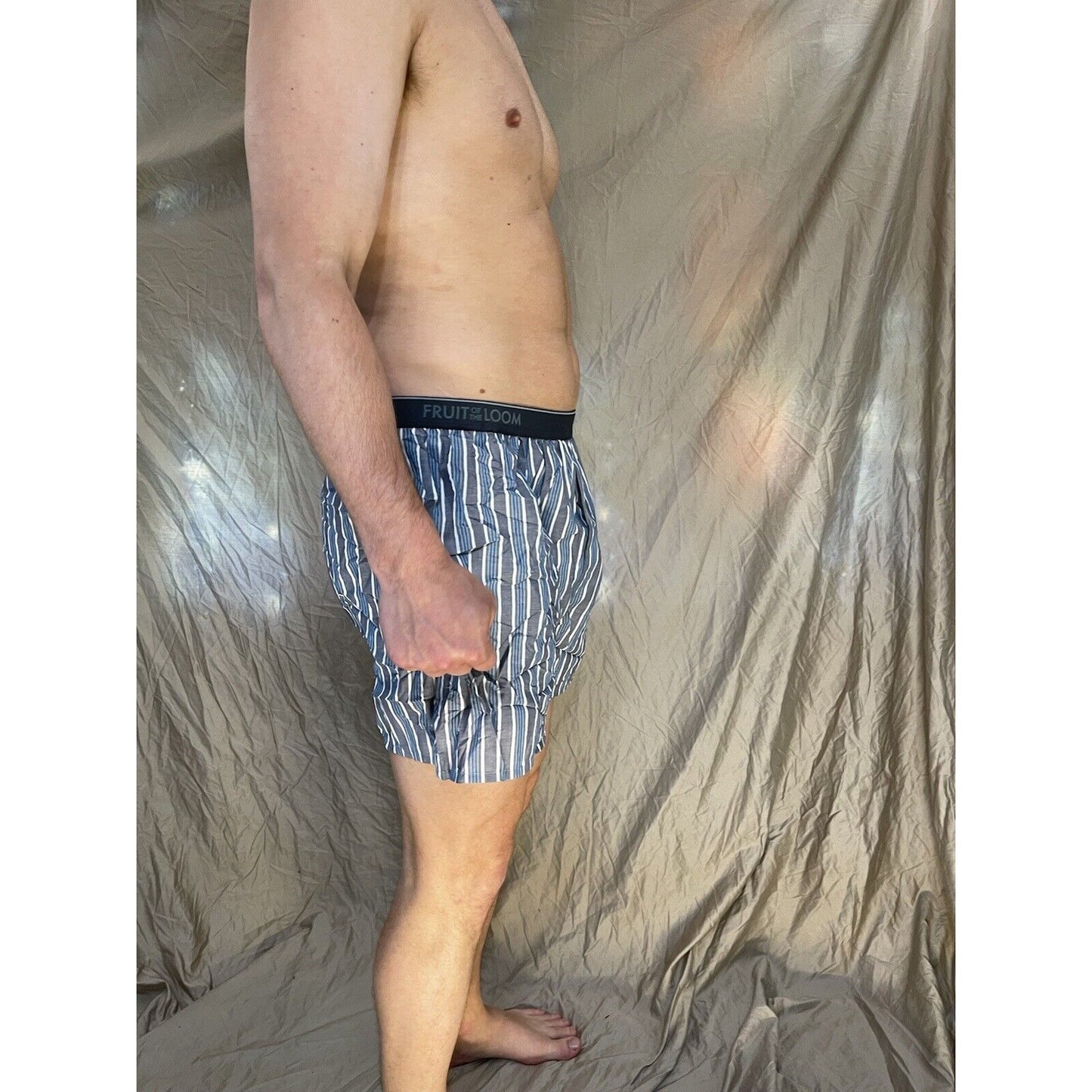 men's fruit of the loom Striped blue boxer shorts Size Small