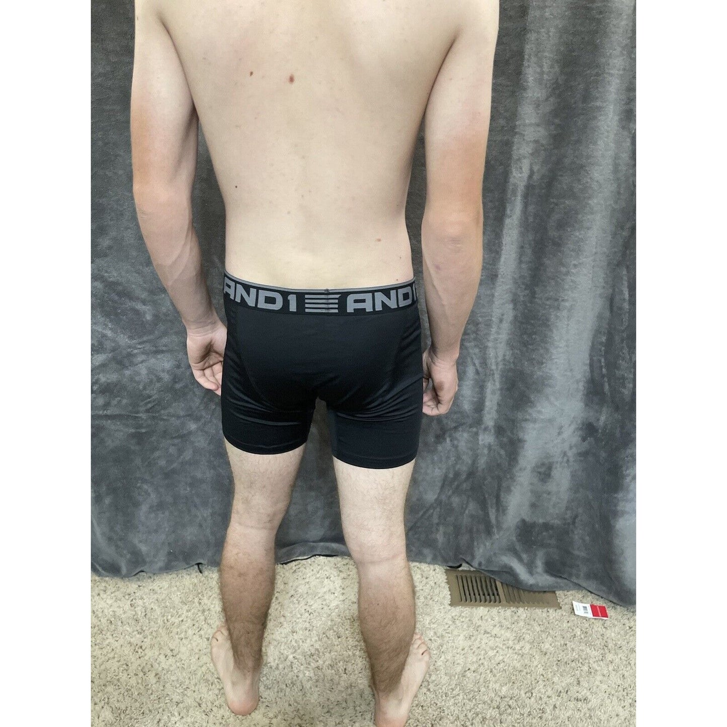 men's and1 medium black 10% spandex compression boxer brief