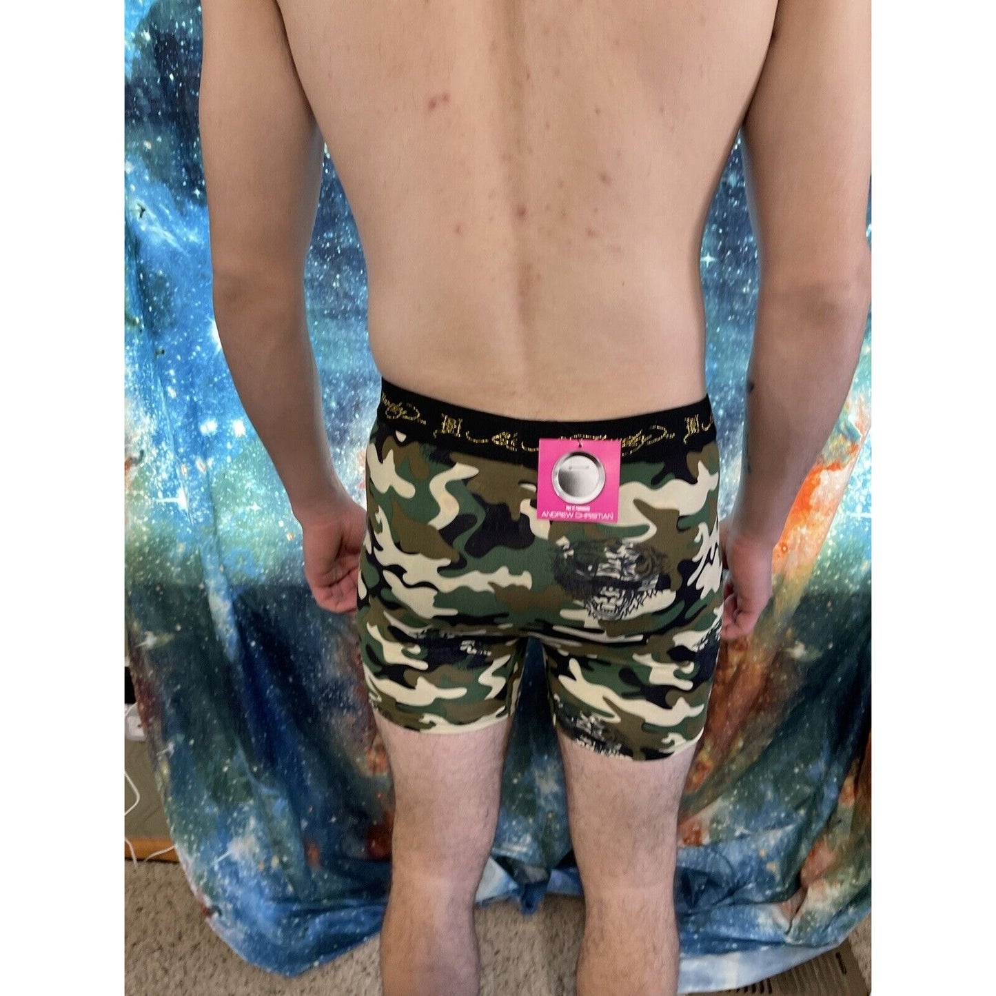 men's ed hardy camo tiger compression shorts medium New Unworn