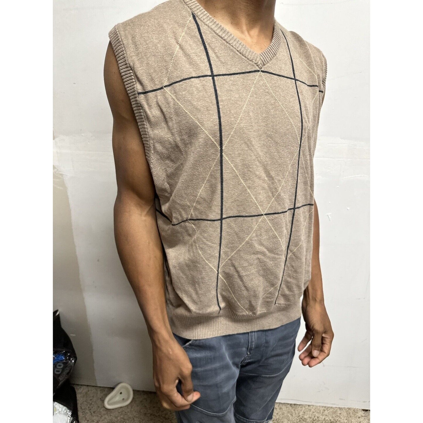 Men’s Dockers Sleeveless XL Tan Sweater