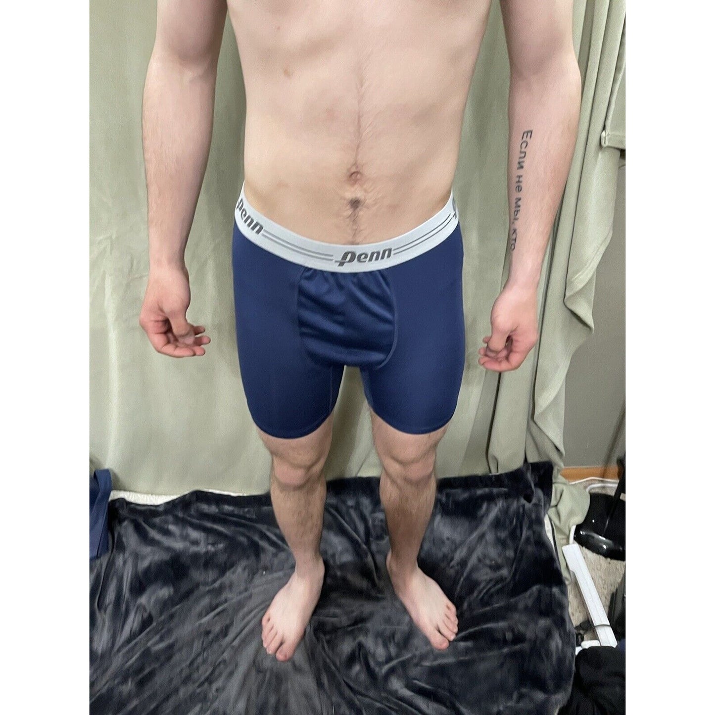 Men’s Navy Blue Penn Compression Shorts Medium 10% Spandex