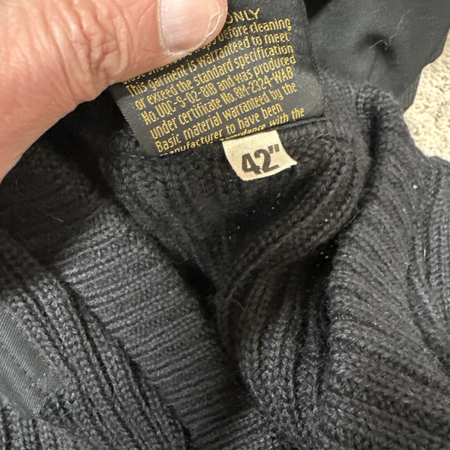 Citadel Mens Military Virgin Wool Pullover Sweater Great Britain Black Size 42