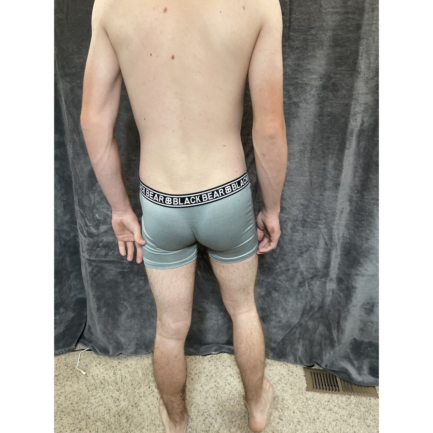 men's medium athletic trunk style black bear boxer brief Gray