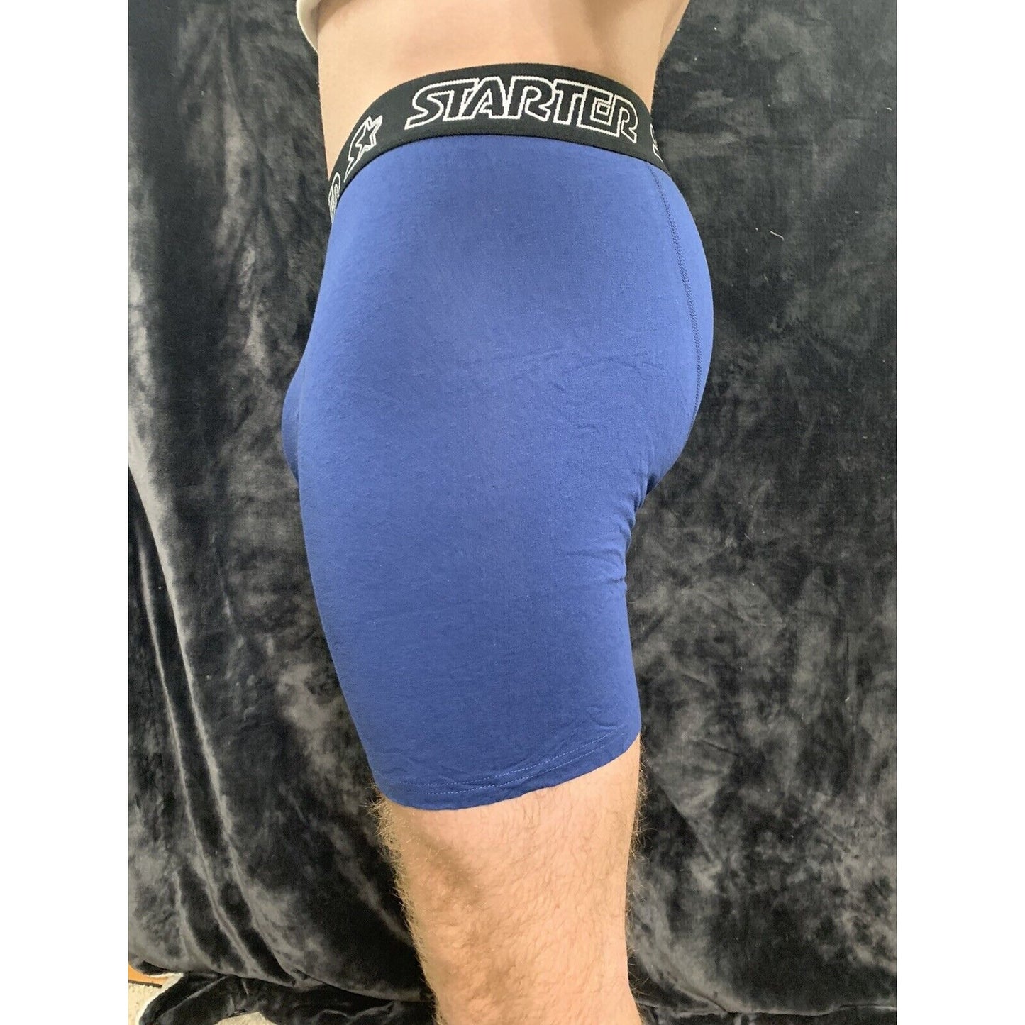 Blue Men’s Large Starter Black Label Compression Shorts 95% Cotton, 5% Spandex