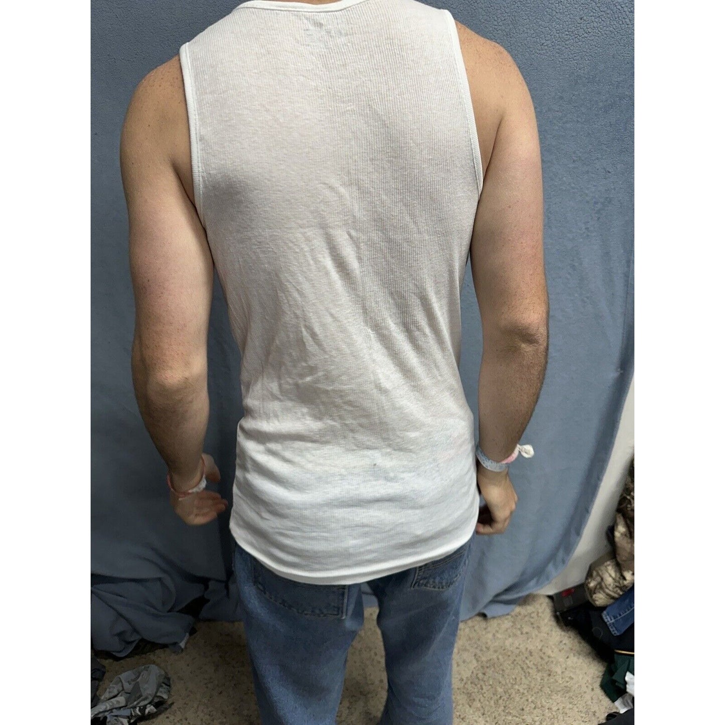 Men’s Perry Ellis Portfolio Large Tank Top Muscle Shirt White