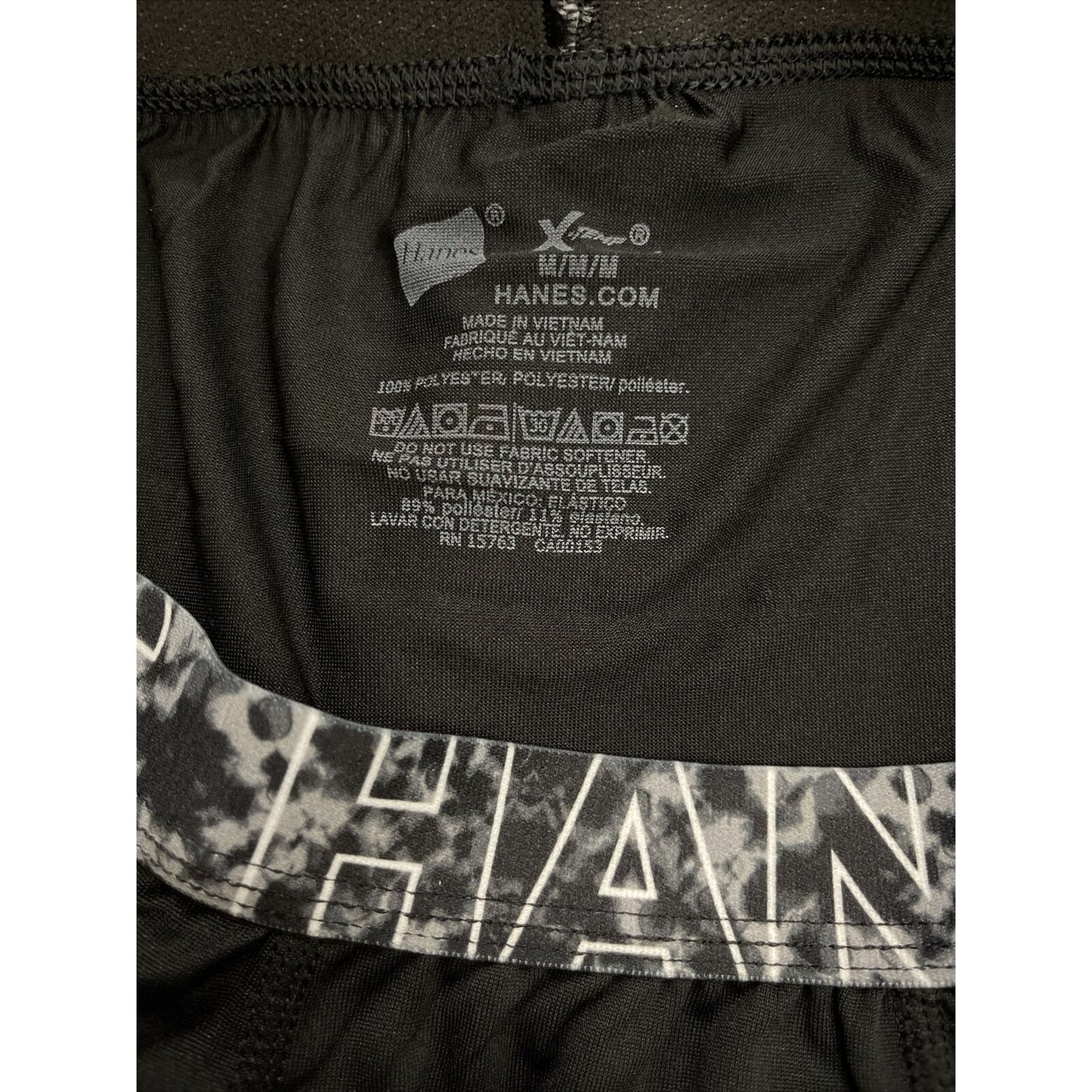 Hanes X-TEMP Men’s Black With Camo Band Tagless Boxer Briefs Medium Polyester