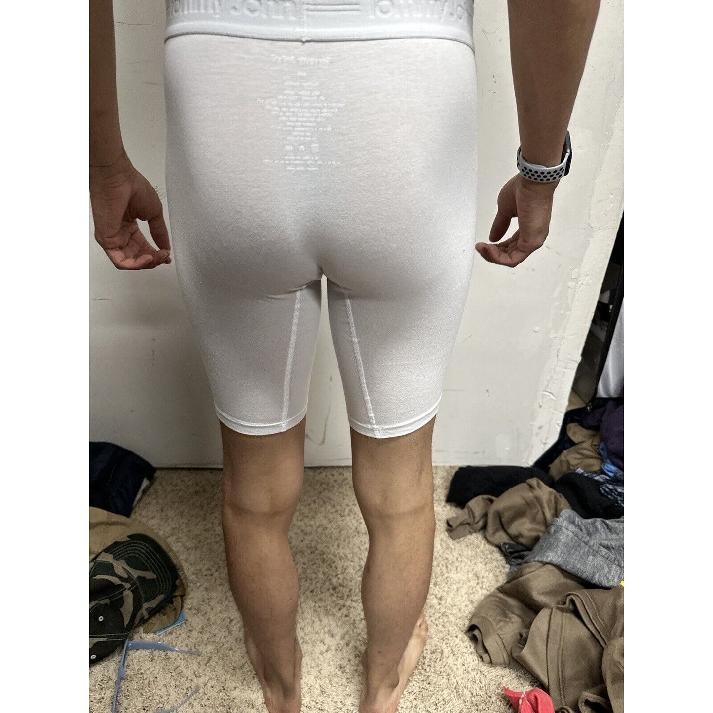 Men’s TJ Small Cotton Basics 5% Cotton White Boxer Briefs