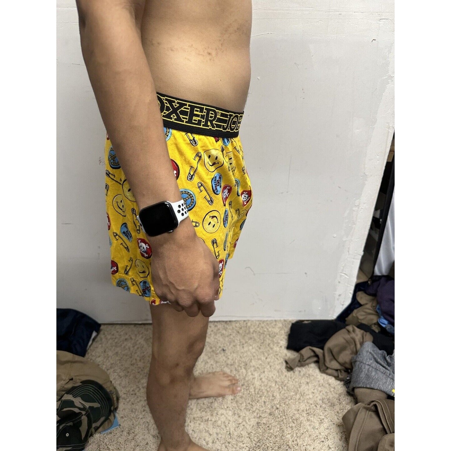 Men’s Medium Yellow Joe Boxer Shorts Smiley Face Emoticon
