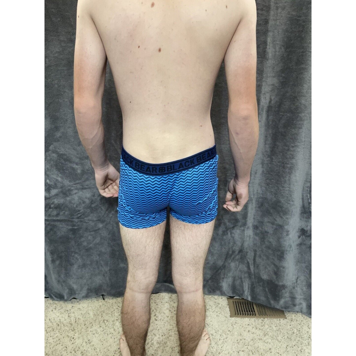 men's medium athletic trunk style black bear boxer brief Aqua And Blue Waves