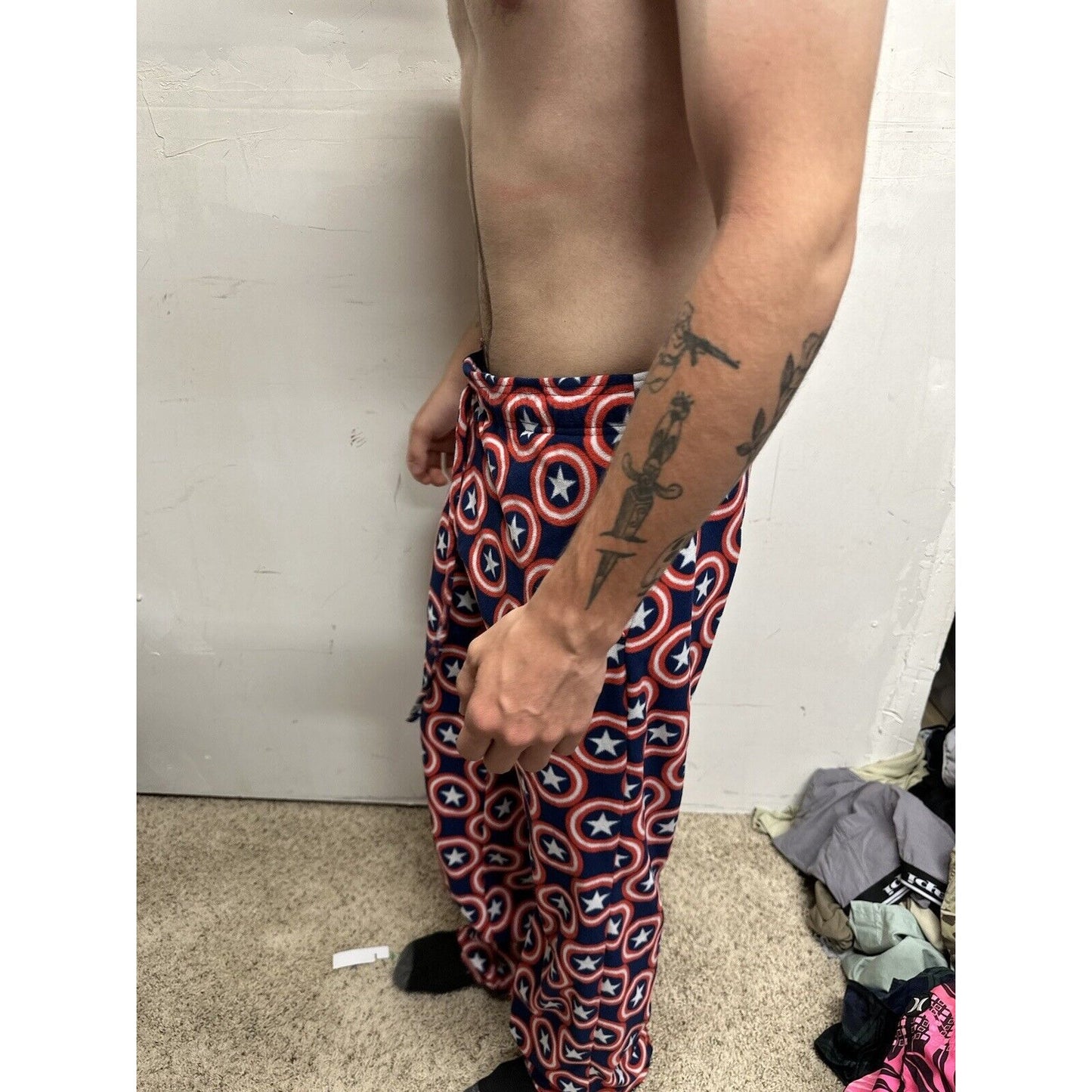 Men’s Marvel Captain America xL Flannel Lounge Wear Pajama Pants