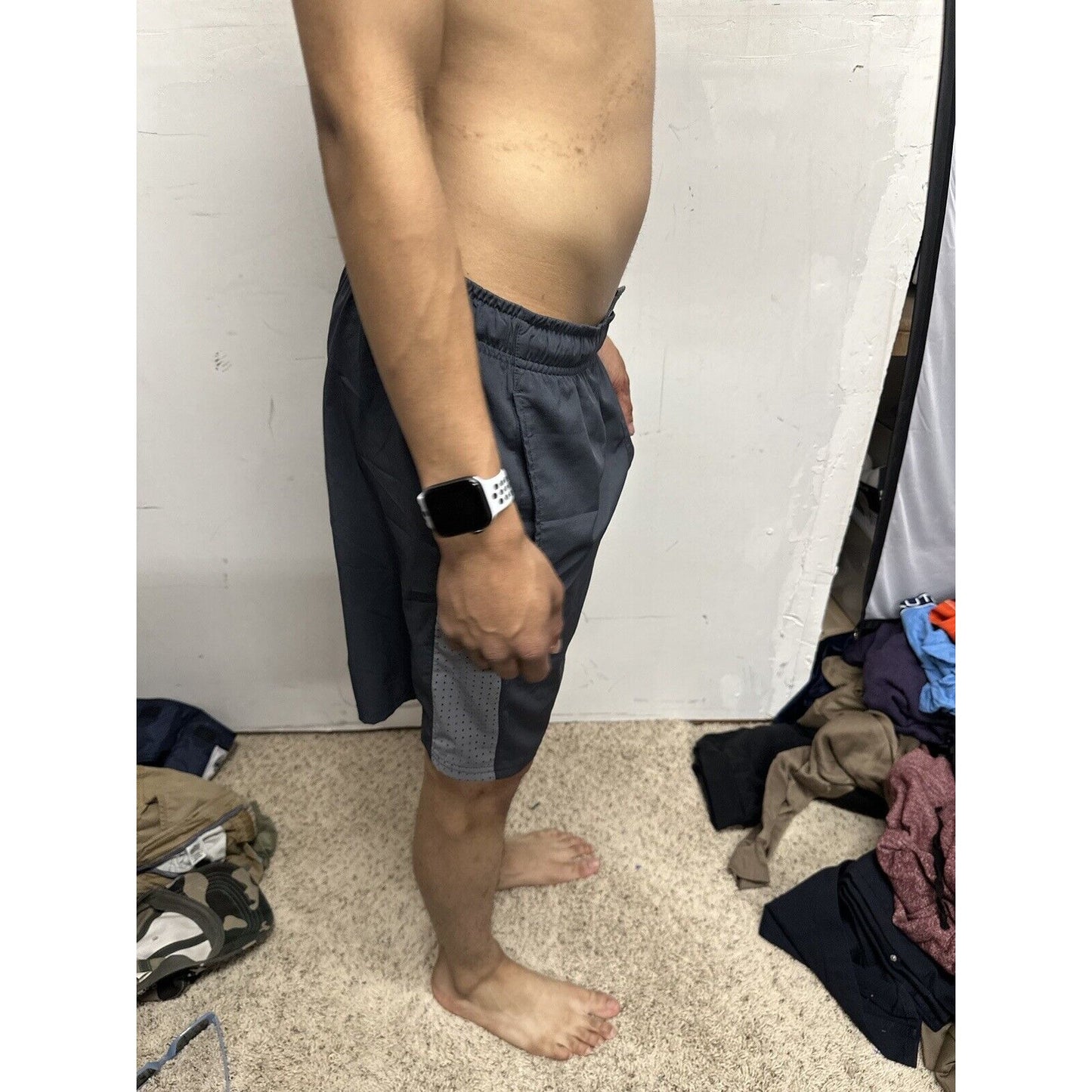 Men’s Gray Russell Small Athletic Shorts With Pockets