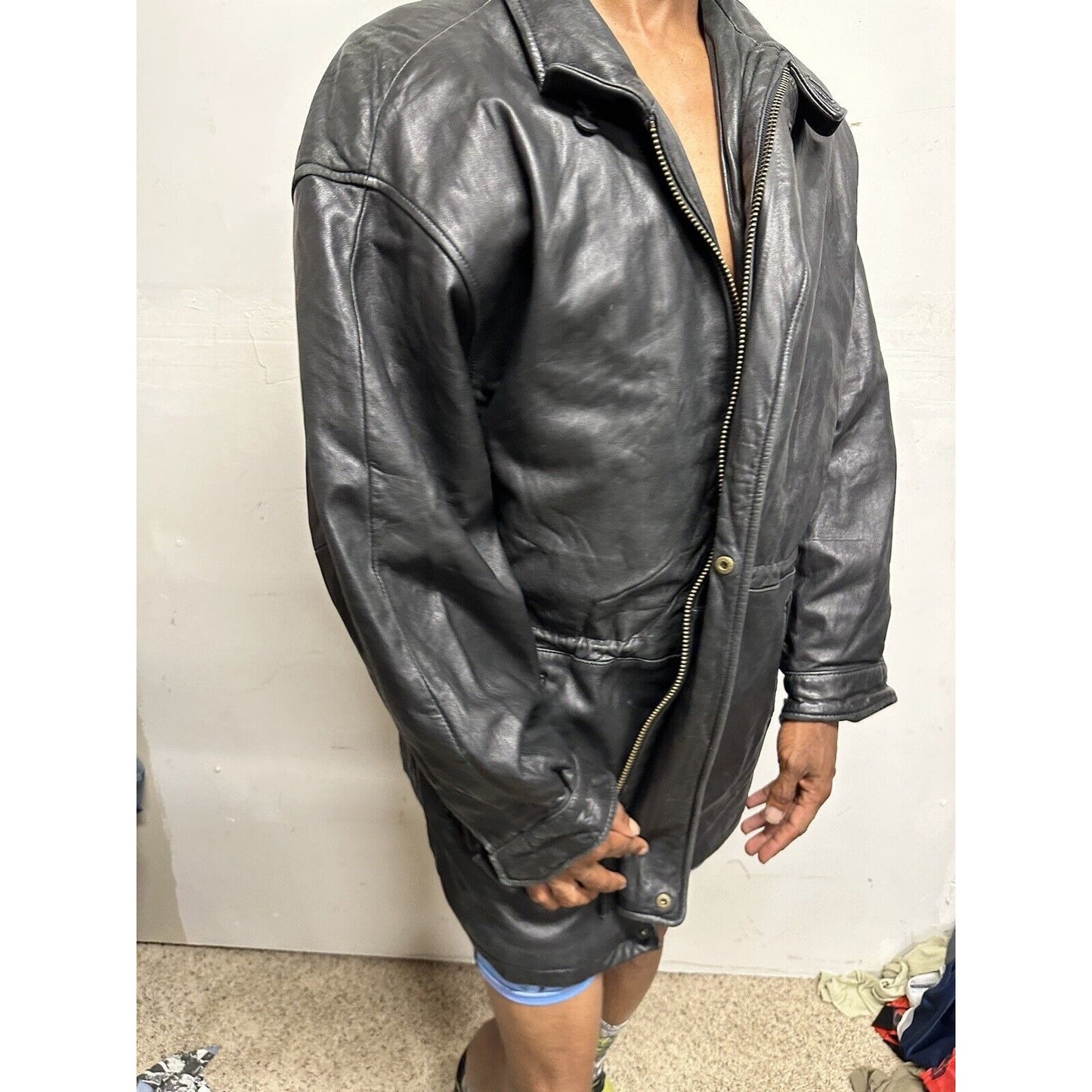 Men’s Large Black Bachrach Genuine Leather Jacket