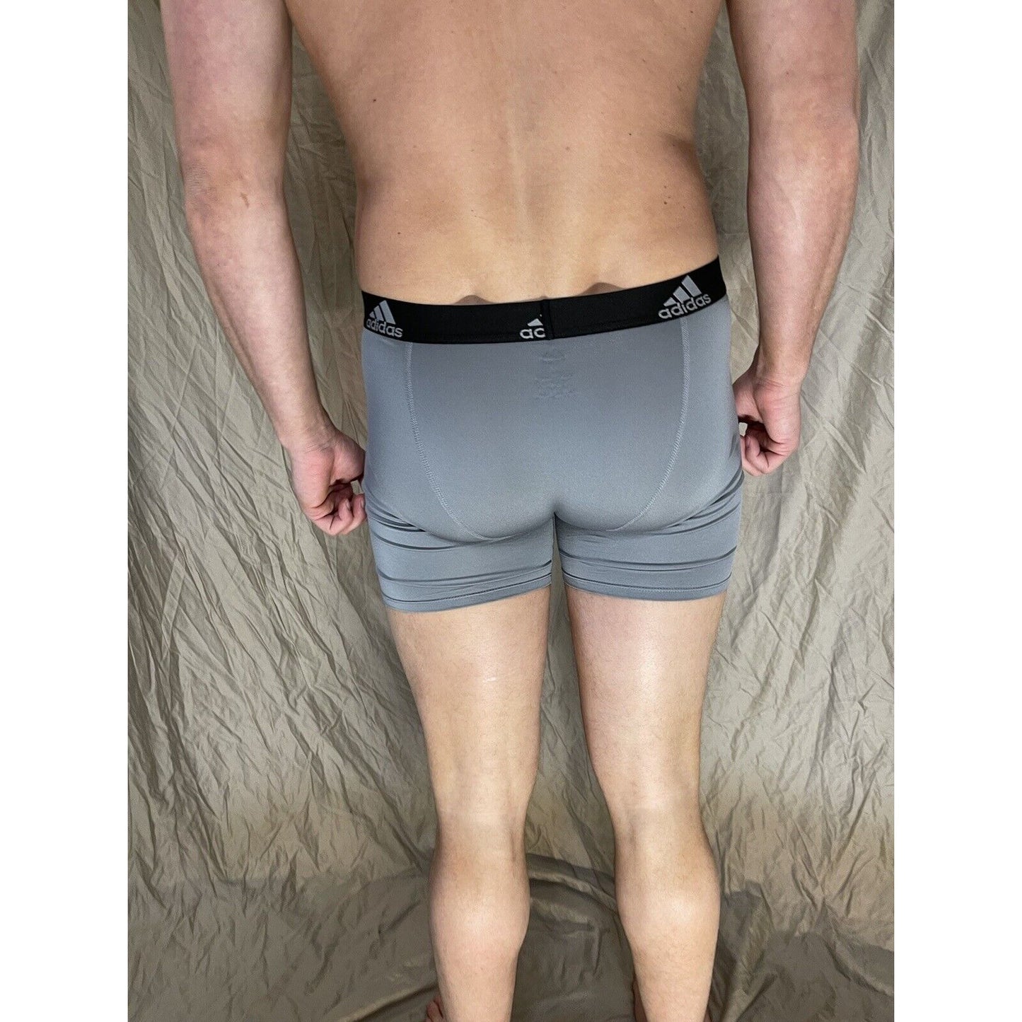 men's adidas Gray With Black Band aeroready compression shorts medium