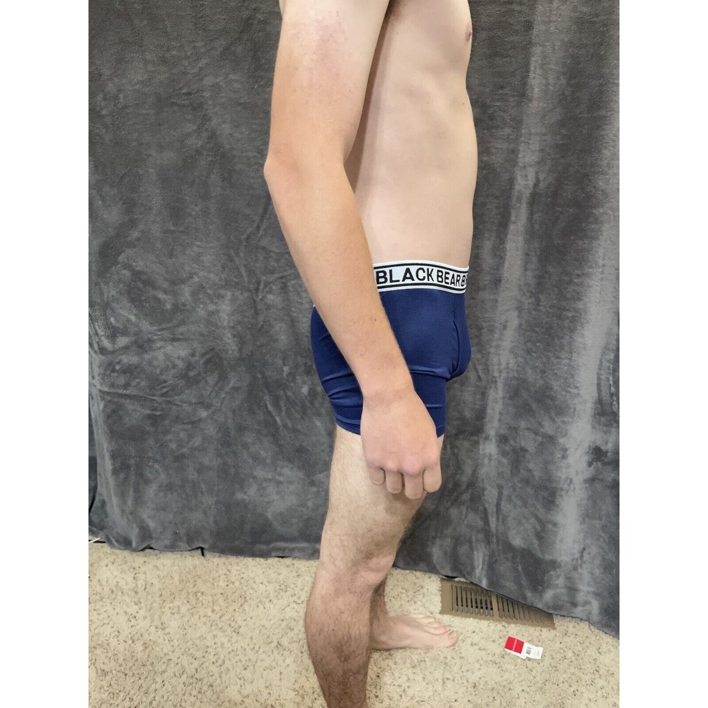 men's medium athletic trunk style black bear boxer brief Blue