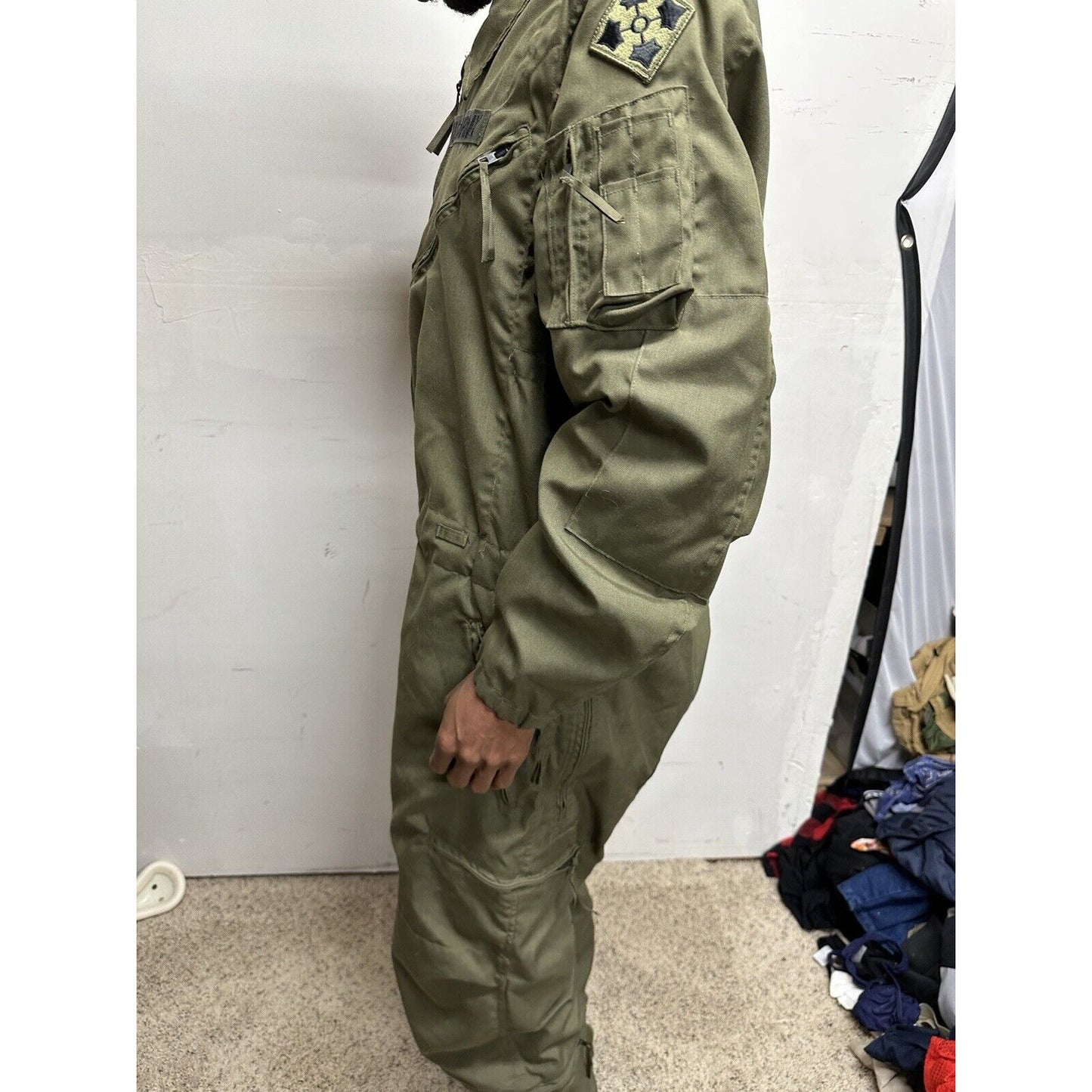 Men’s US Army Overalls Large Regular Military Uniform Combat With Patches