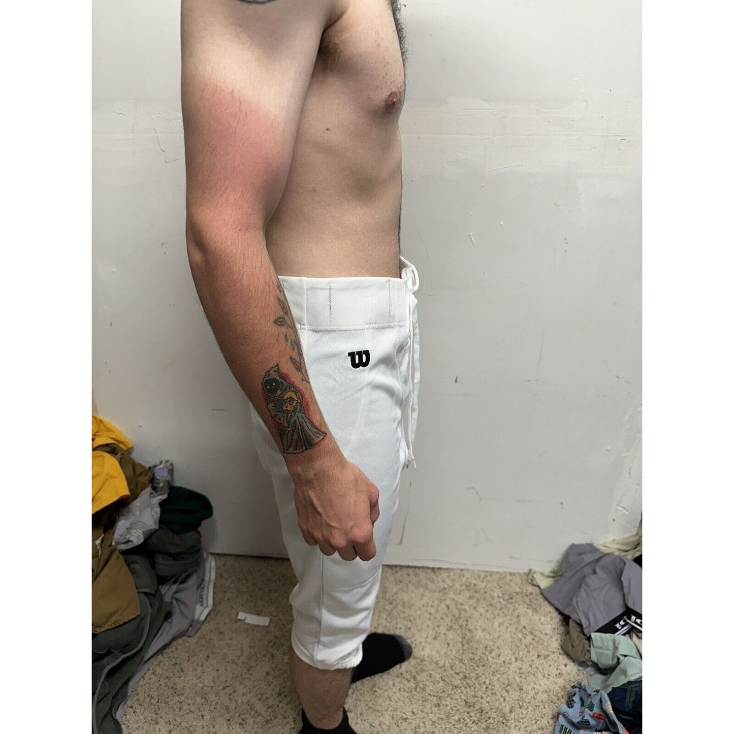 Men’s White Wilson Football Pants Large