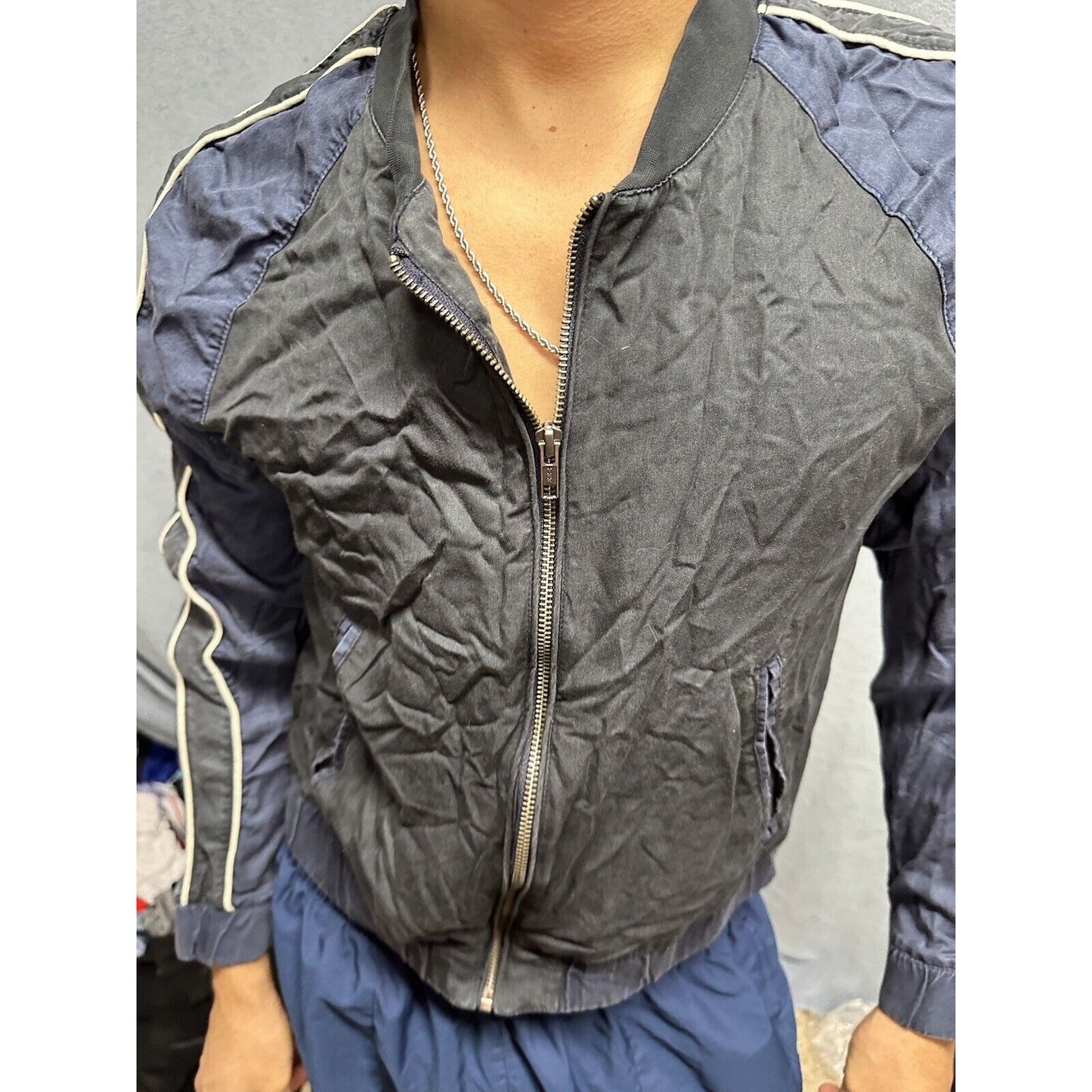 Men’s Full zip Black And Blue Large American Eagle Jacket