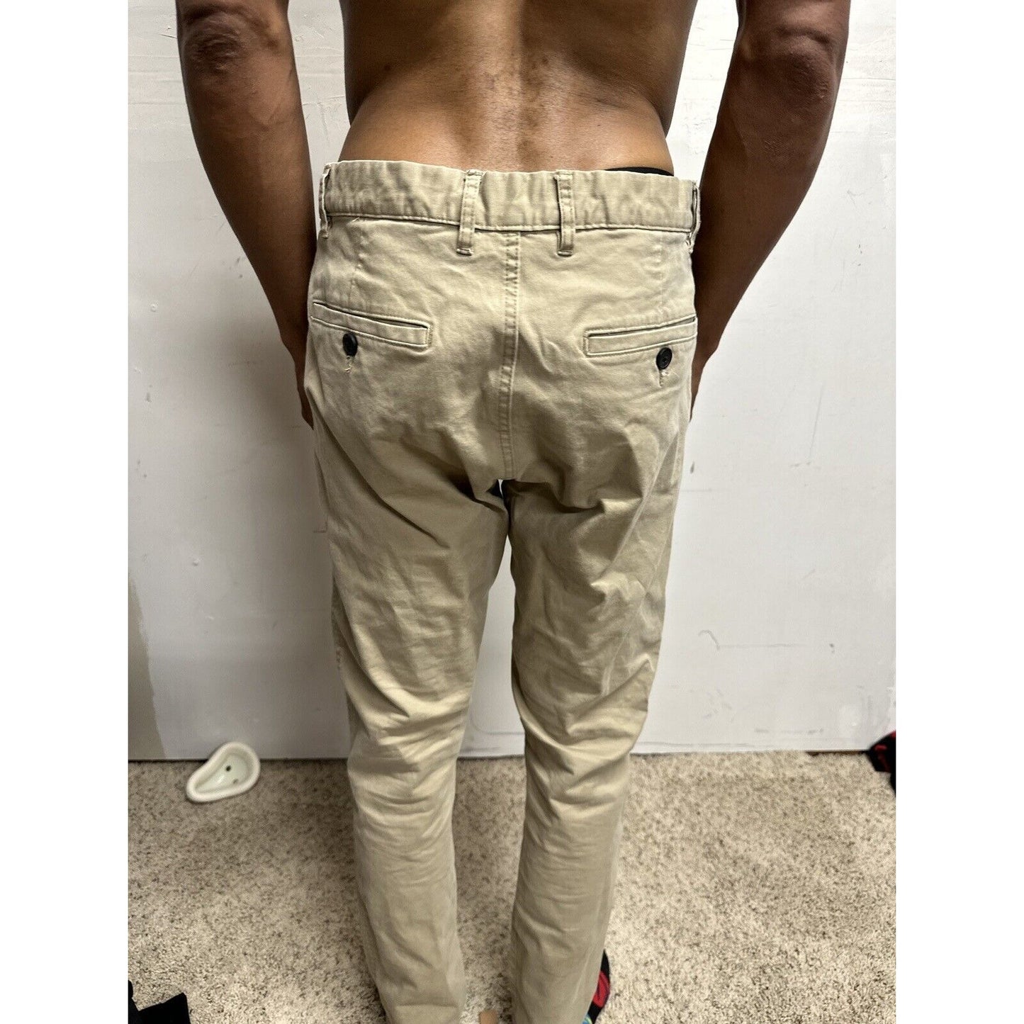 Men’s Khaki 34 H&M Skinny Fit Stretch Pants
