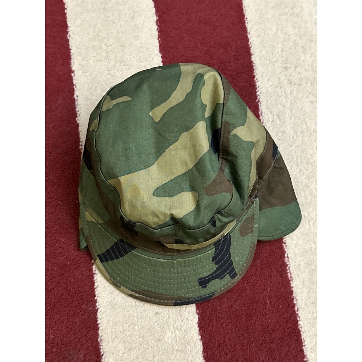 military cap hat cover BDU battle dress uniform camo 7 1/8 Built In Ear Flaps