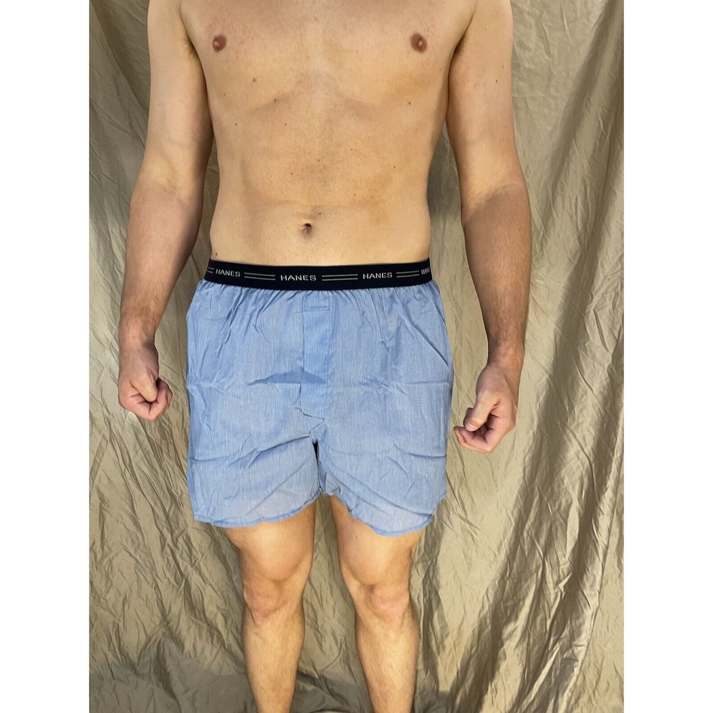men's large hanes confort flex blue boxer shorts