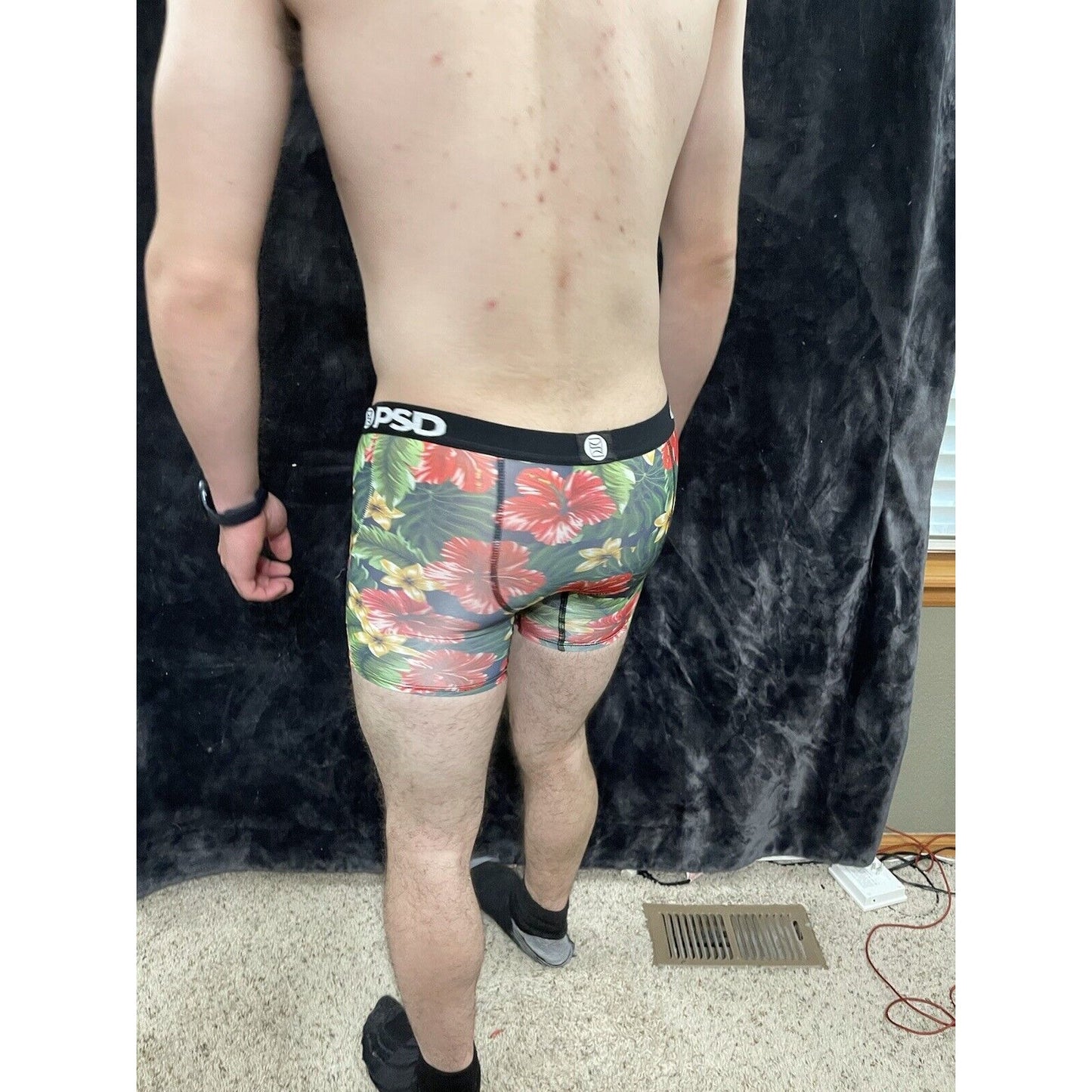 Youth Hibiscus Floral PSD Boxer Briefs New Medium