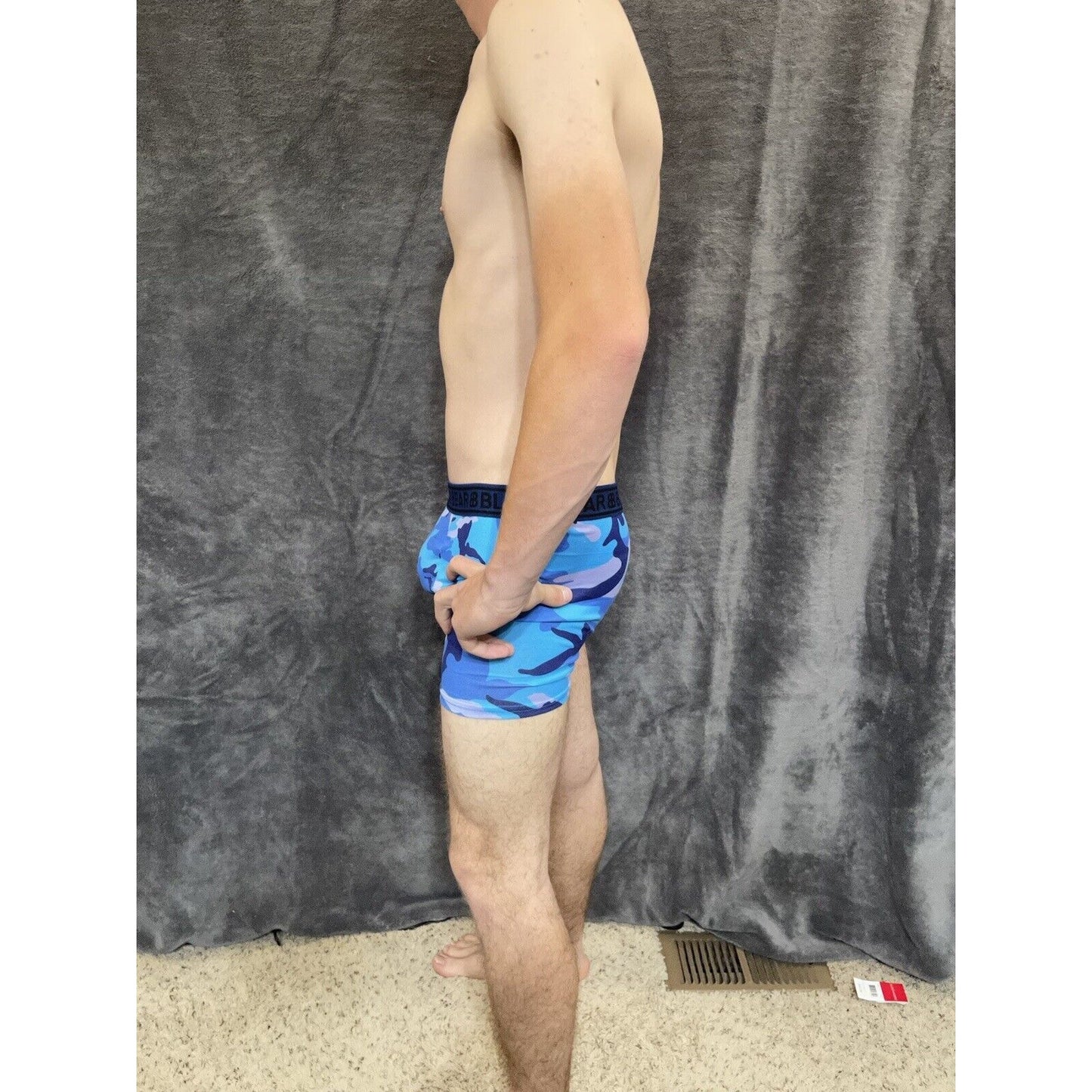 men's medium athletic trunk style black bear boxer brief Blue Camo