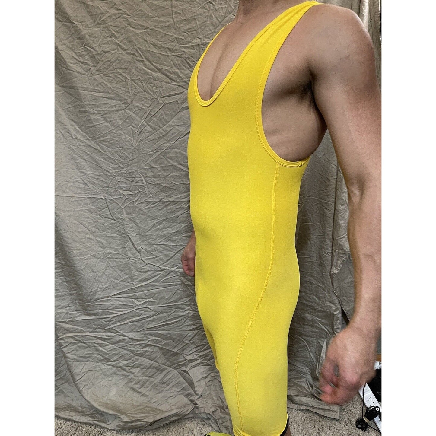 Men's Yellow XS extra small wrestling singlet alleson athletic