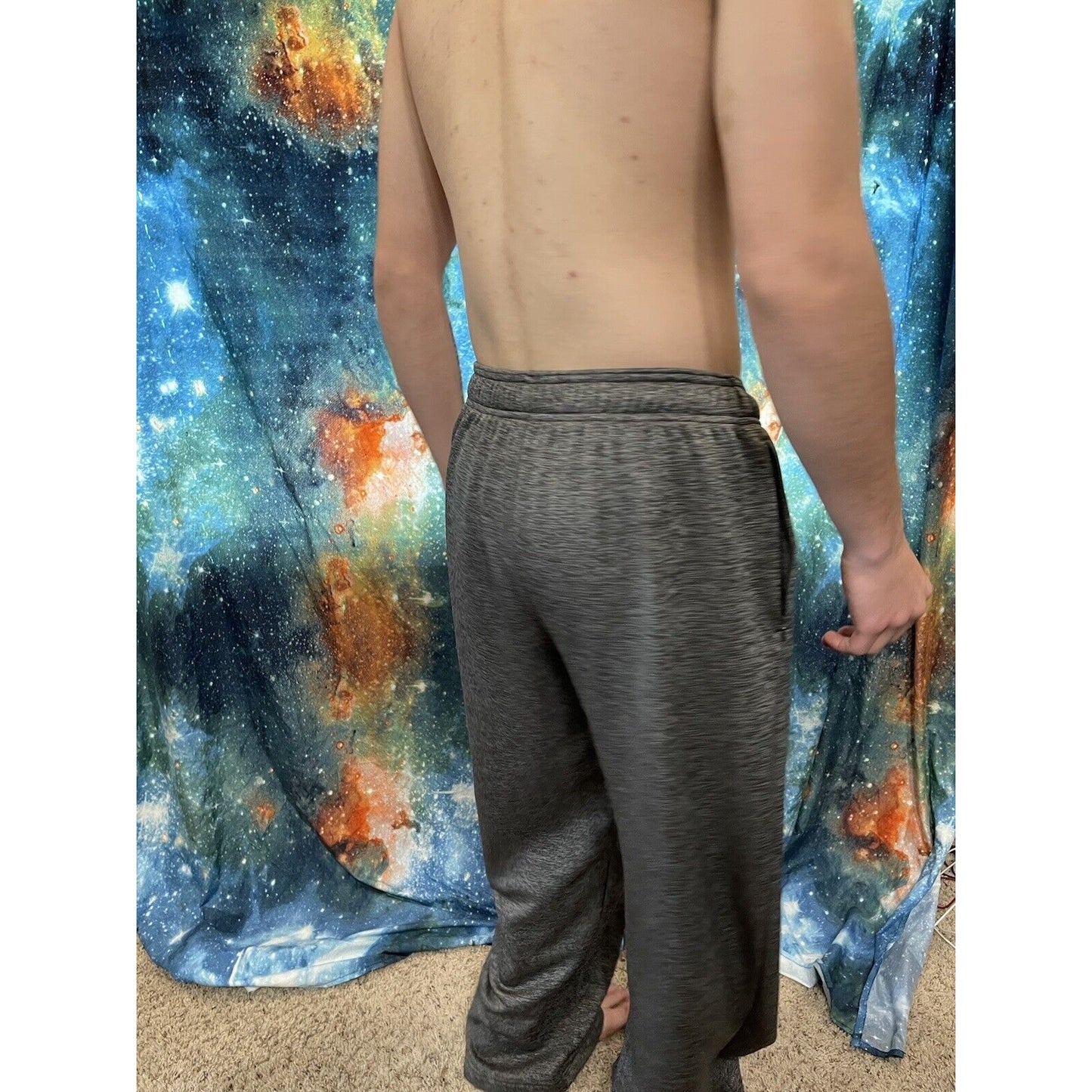 Men's Adidas Medium Gray Sweat pants athletic zip pockets Climawarm
