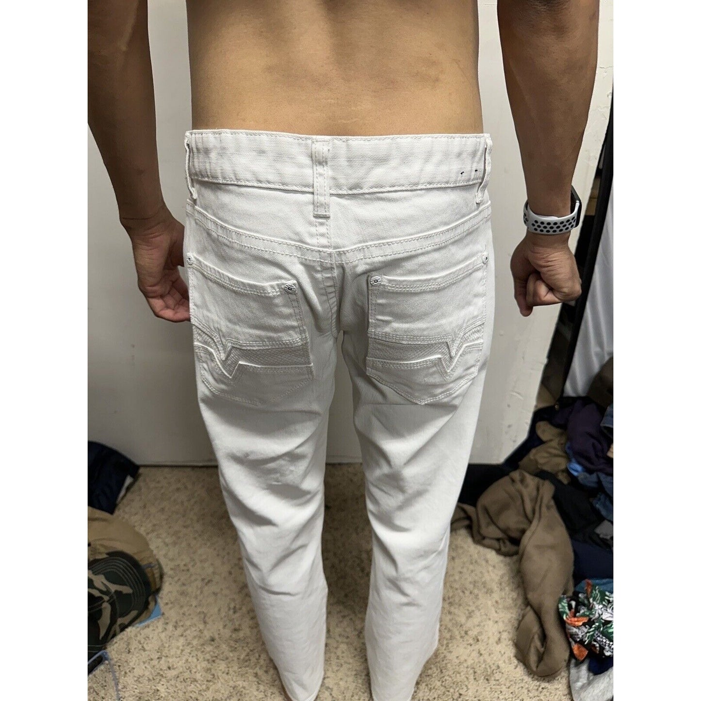 Men’s White INC International Concepts 30 X 29 Denim Pants Berlin Slim Straight