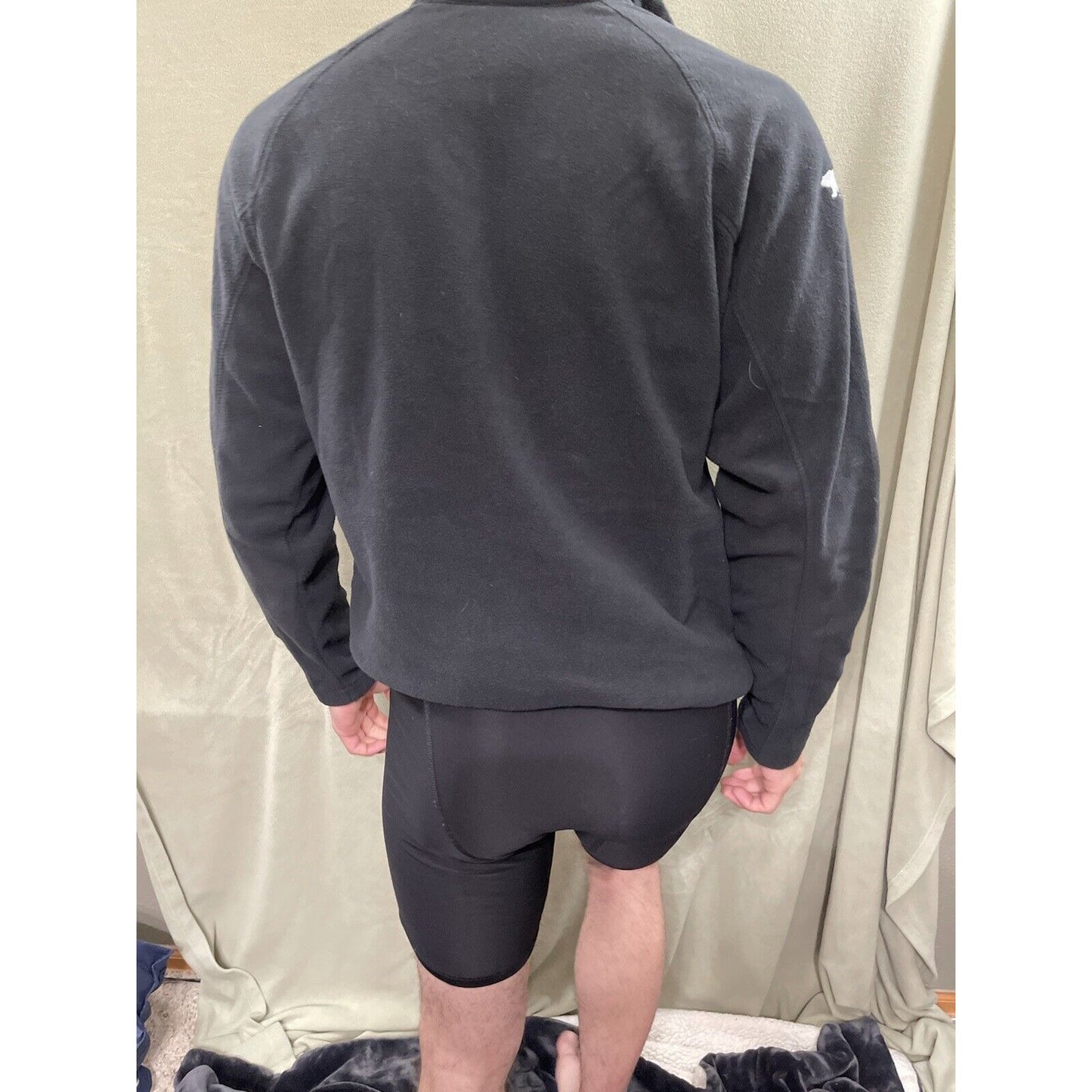 Men’s Black Columbia Fleece Jacket Bear Logo Size Small