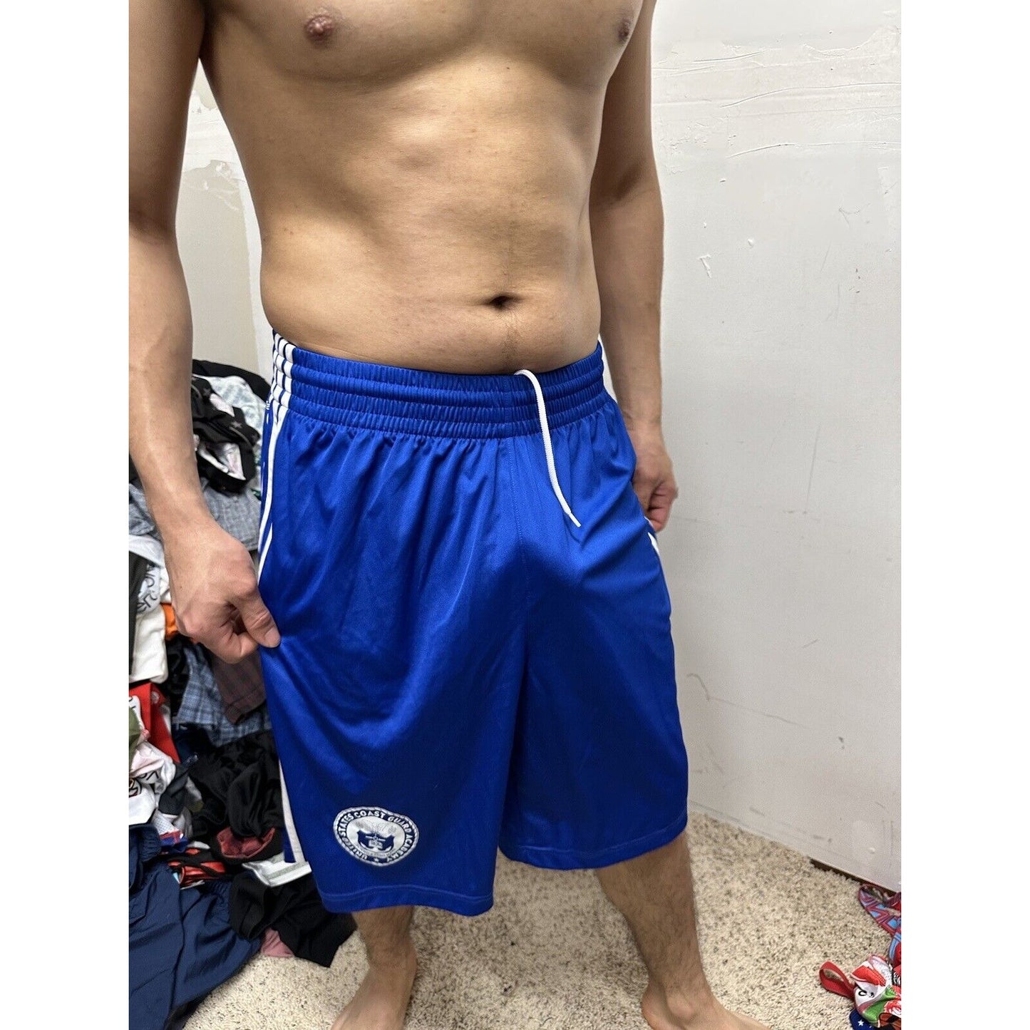 Men’s Blue Adidas Medium United States Coast Guard Academy Athletic Shorts