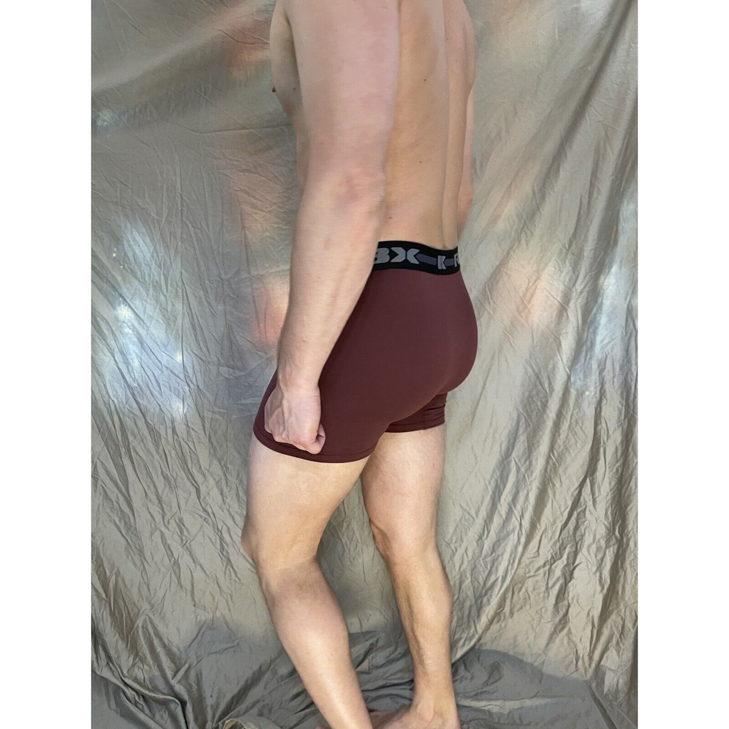men's Maroon rbx large compression boxer briefs