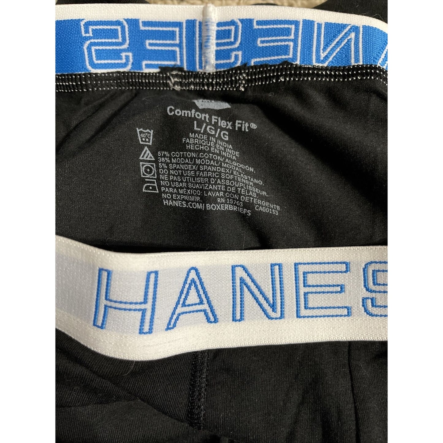 Men’s Hanes Black Comfort Flex Fit Size Large Boxer Briefs New
