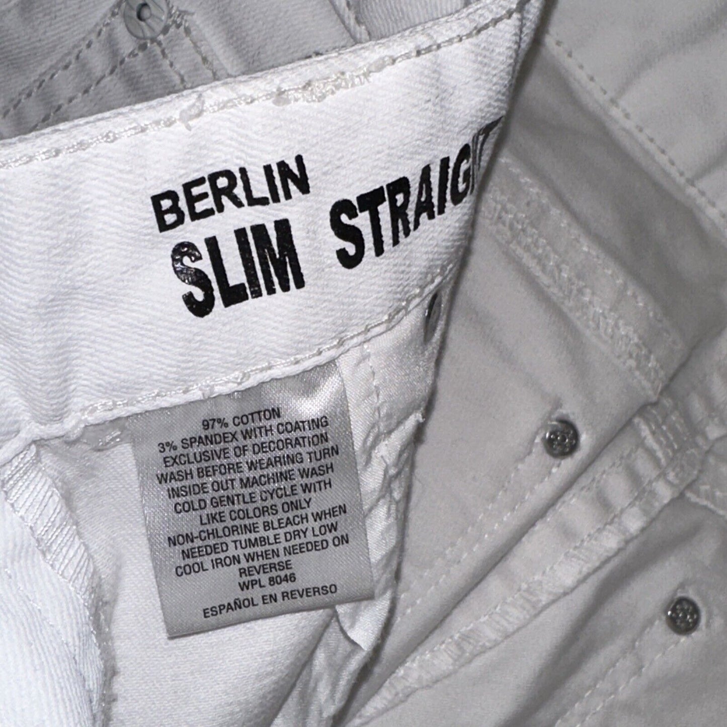 Men’s White INC International Concepts 30 X 29 Denim Pants Berlin Slim Straight