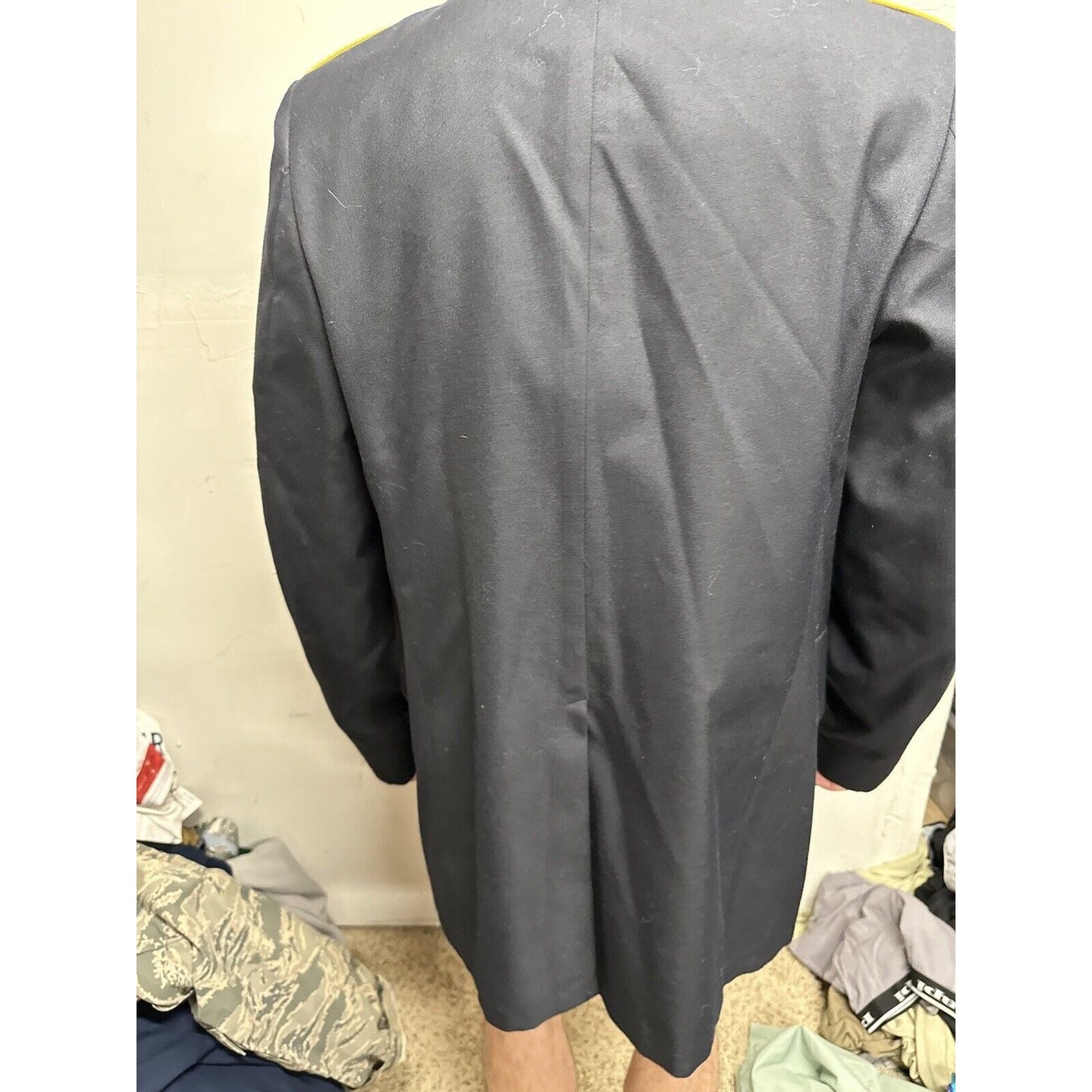 Men’s Army Coat Poly Wool Army Blue 450 42 LC Uniform Service Dress Top Coat