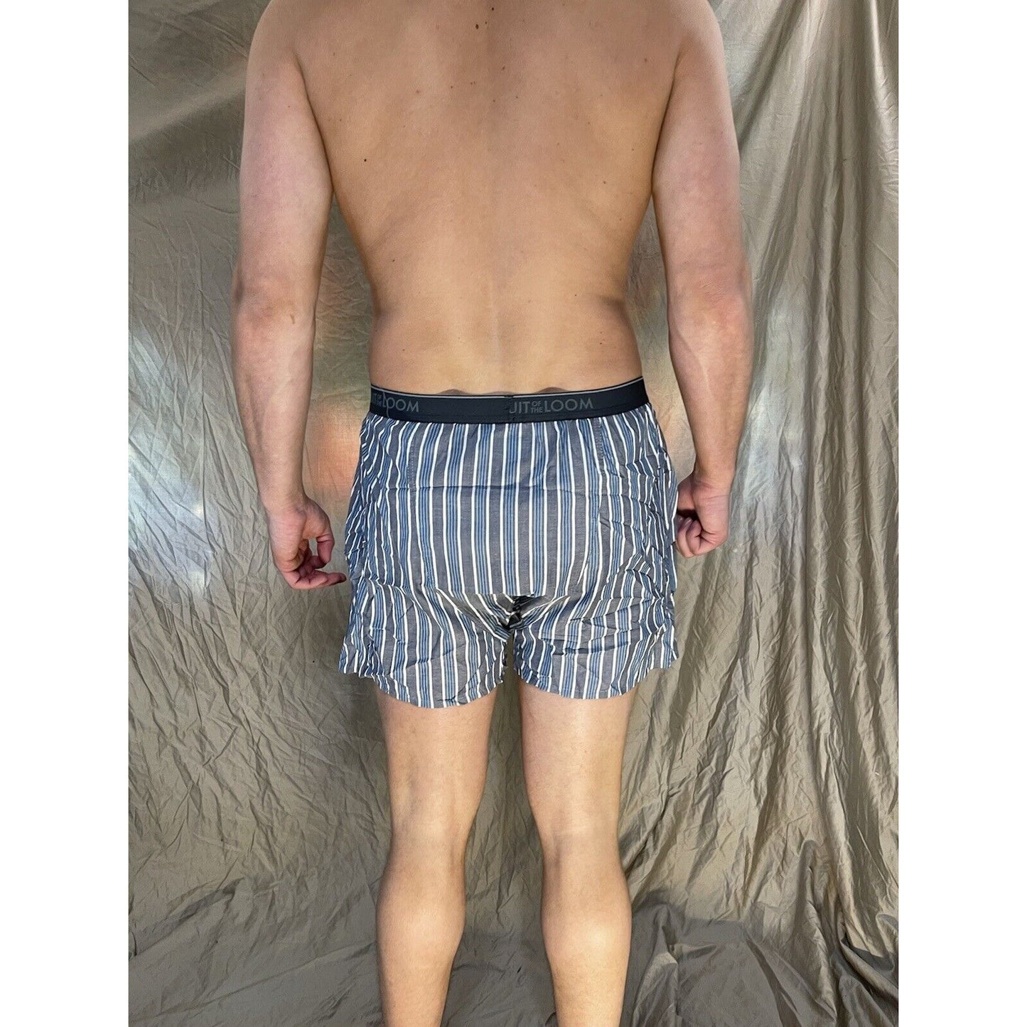 men's fruit of the loom Striped blue boxer shorts large
