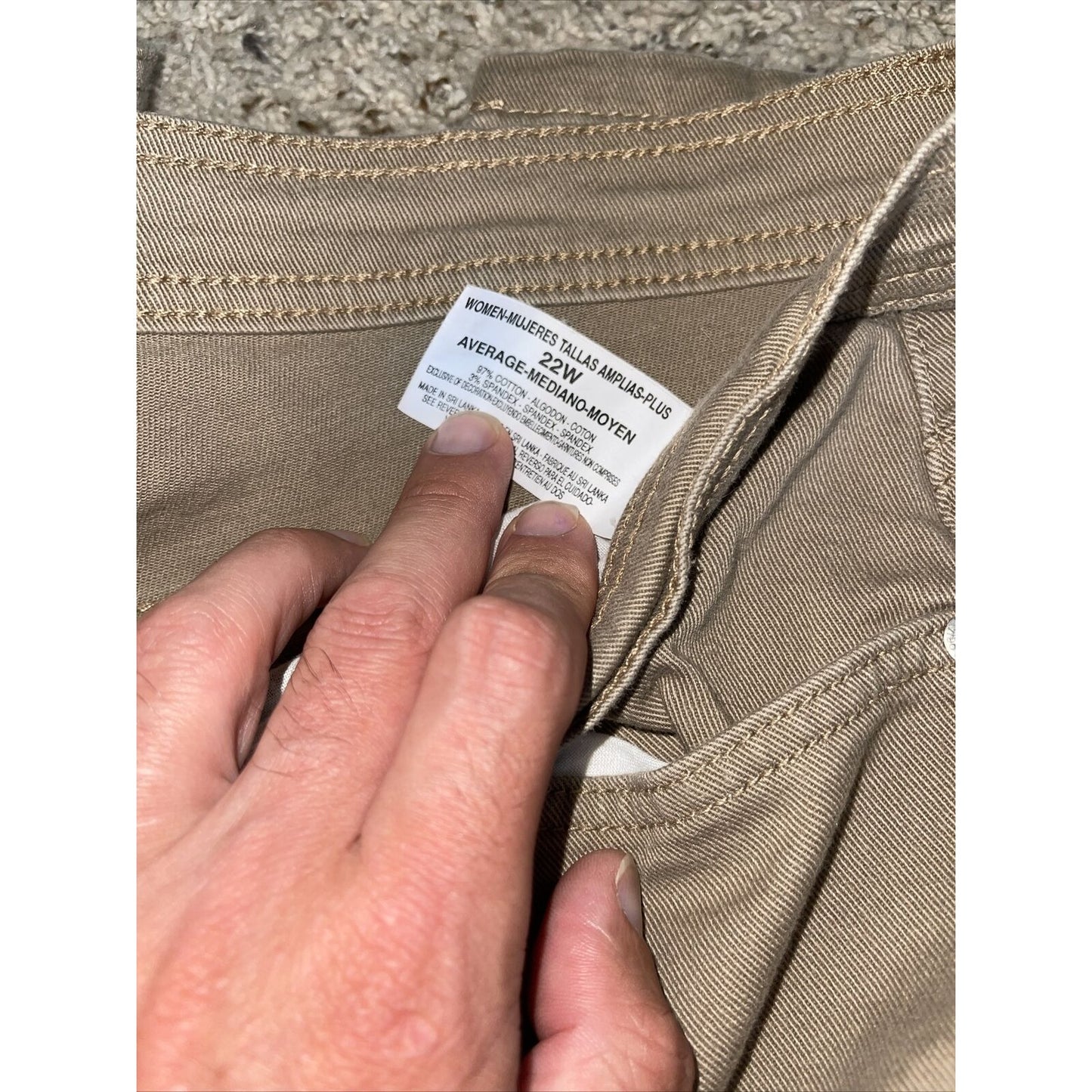 women's gloria vanderbilt khaki jeans 22w Cotton Spandex