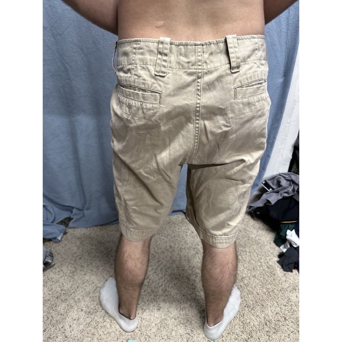 Men’s Khaki Gap Rugged Short Flat Front Shorts Size 36