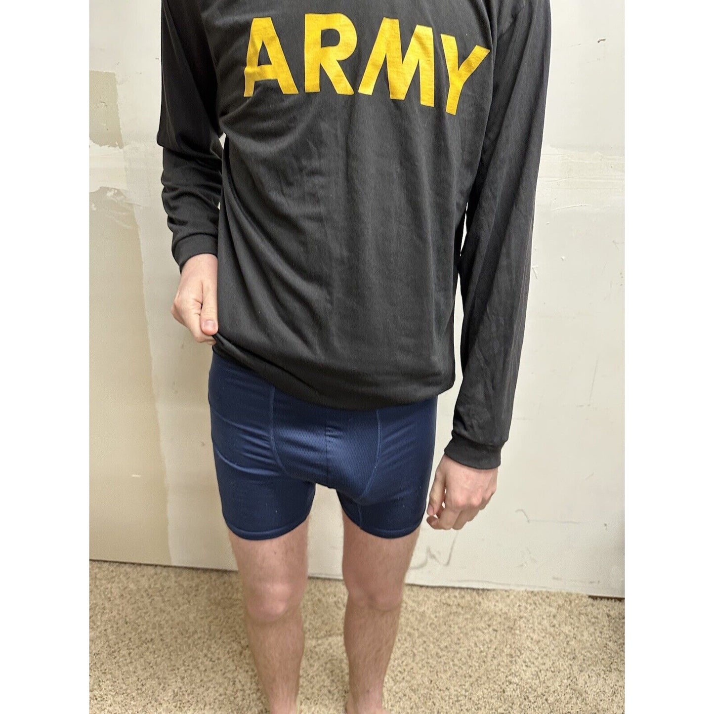 army physical fitness uniform medium long sleeve black poly APFU