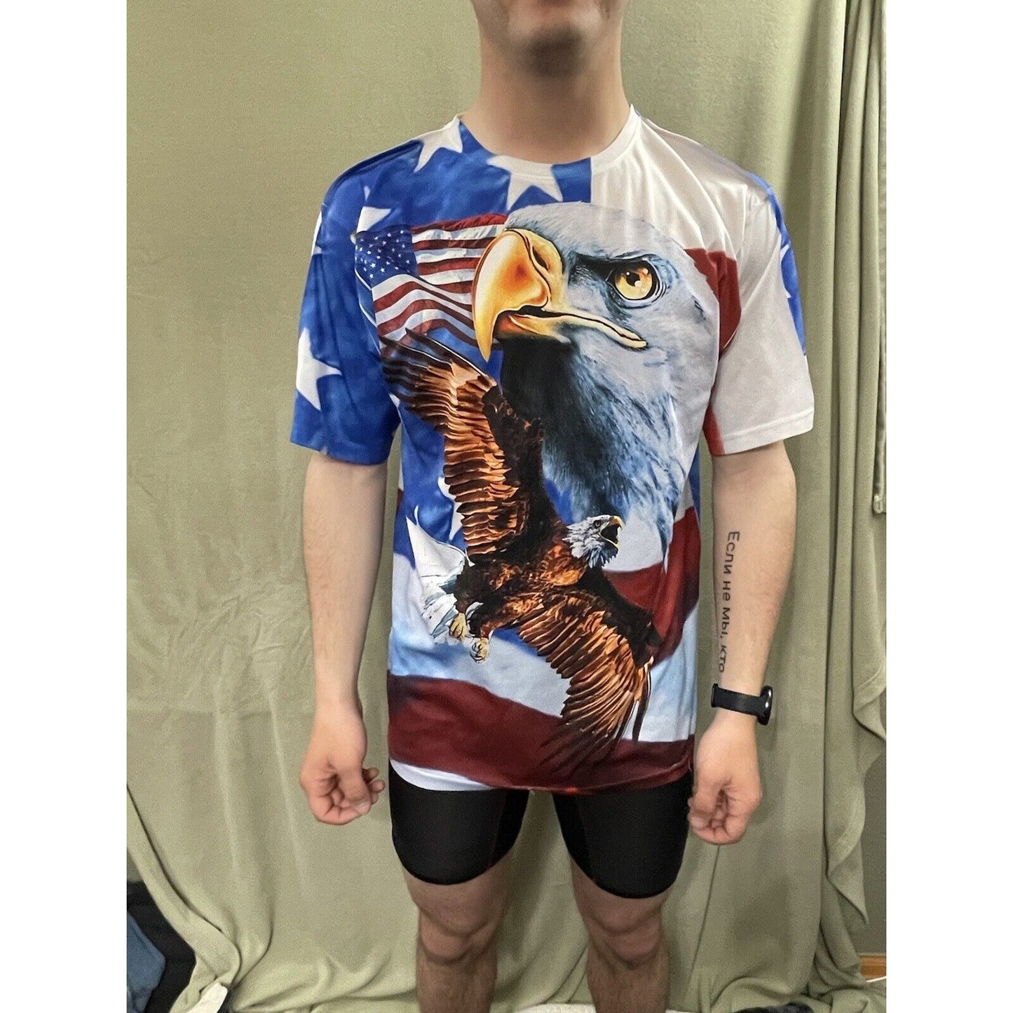 Bald Eagle Cotton Traders Sport Large Patriotic USA Shirt