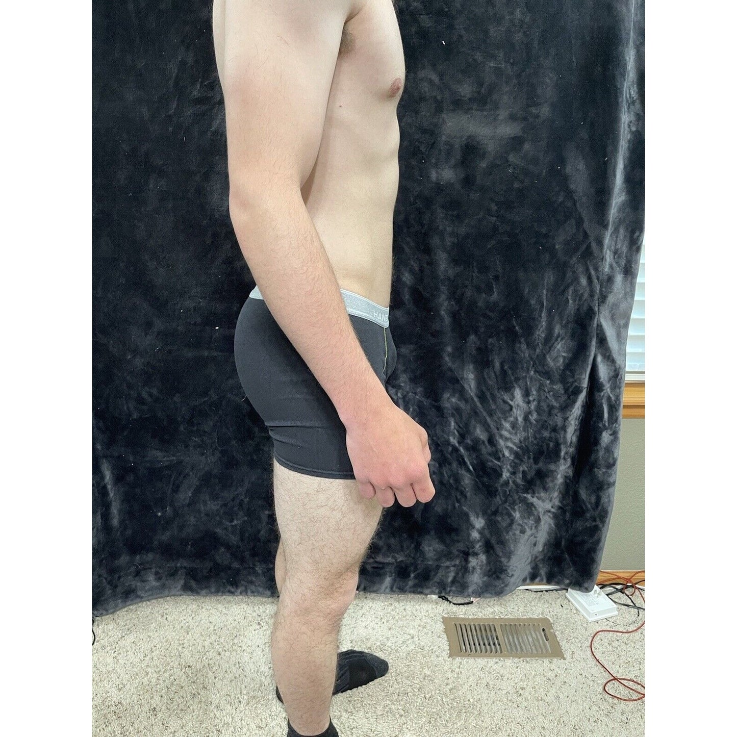 Boy’s Hanes Large Blue Boxer Briefs Black Band
