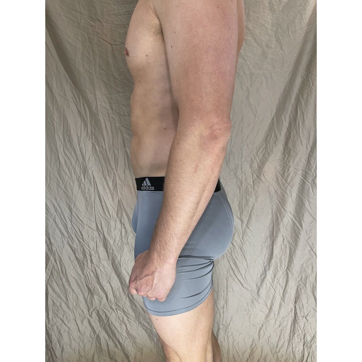 men's adidas Gray With Black Band aeroready compression shorts medium
