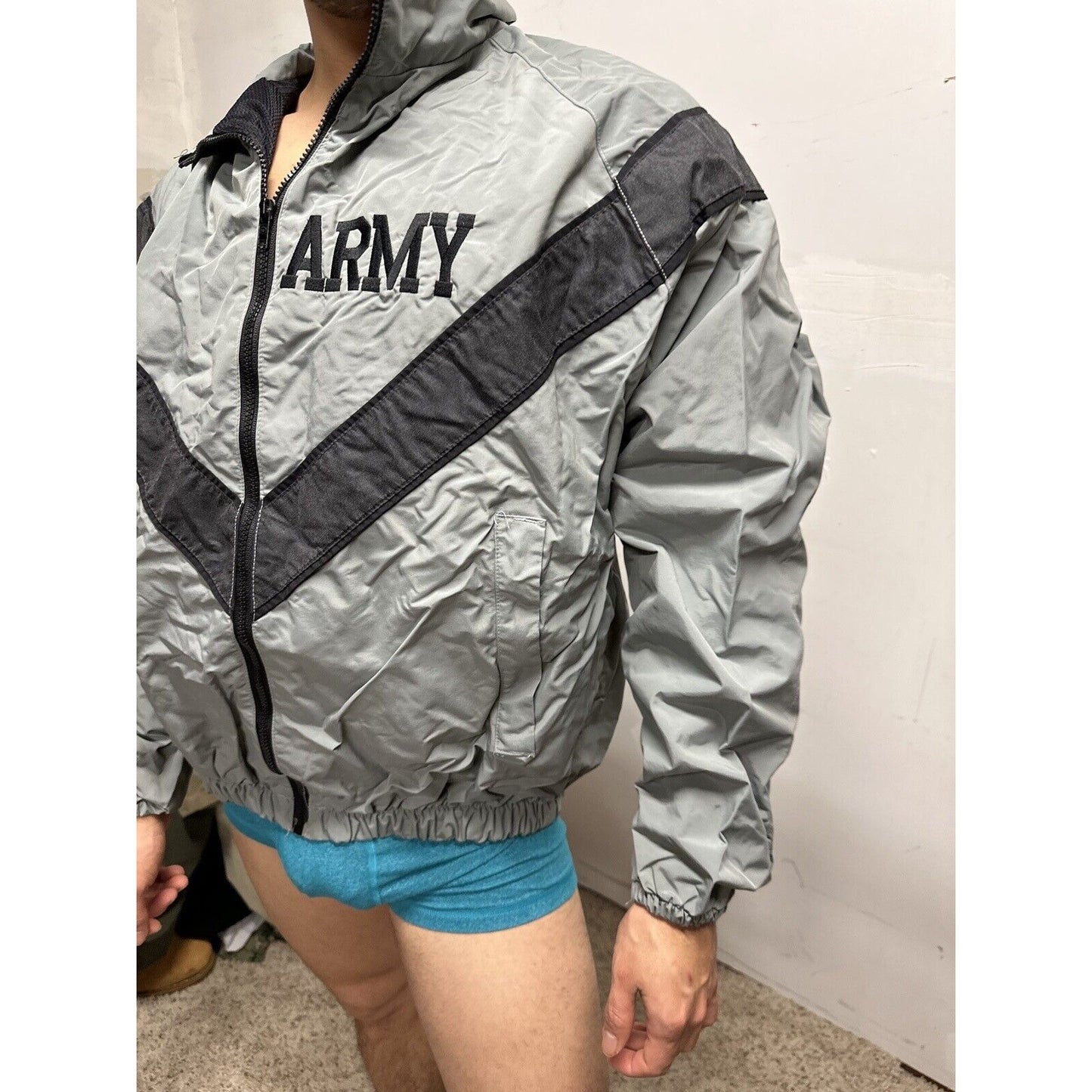 Men’s Army Pt Gray Jacket Small Long Uniform Top