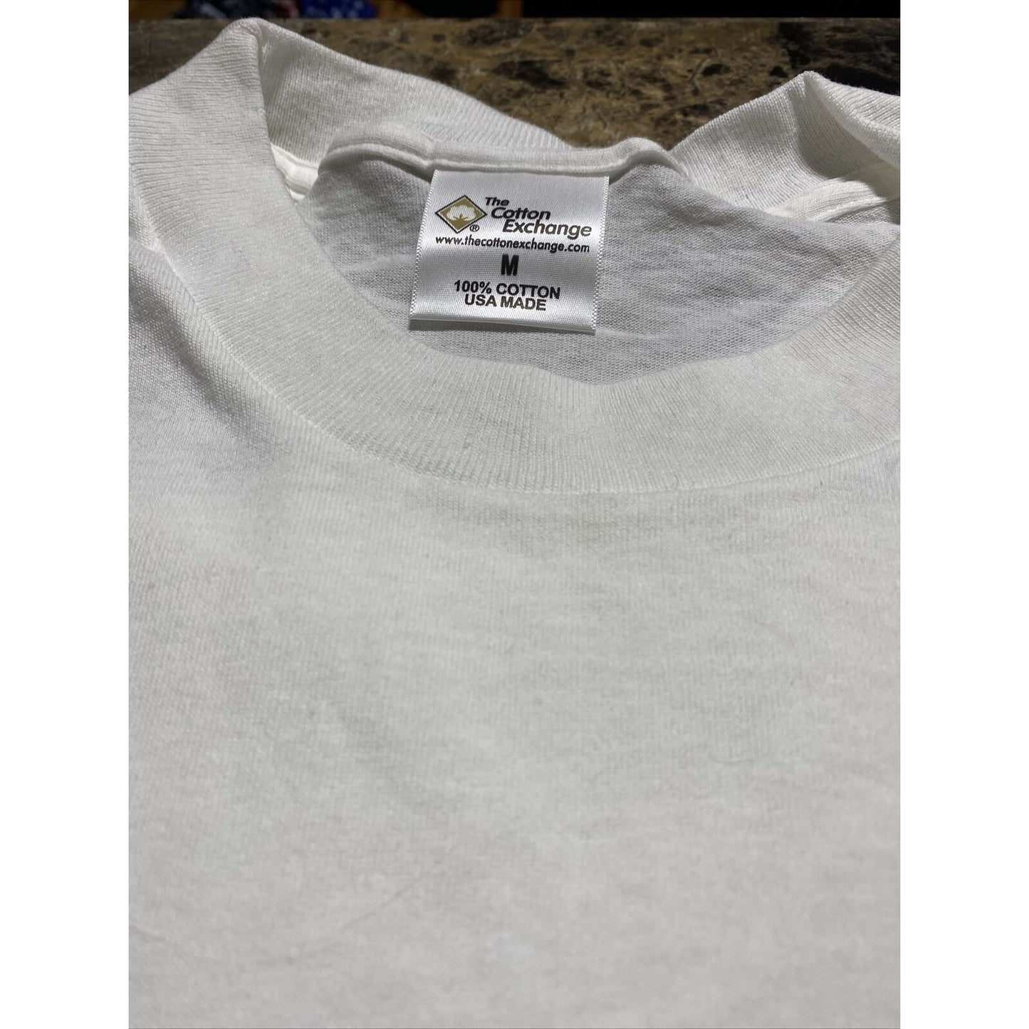 The Cotton Exchange Men’s Medium Plain Solid White Cotton T-shirt