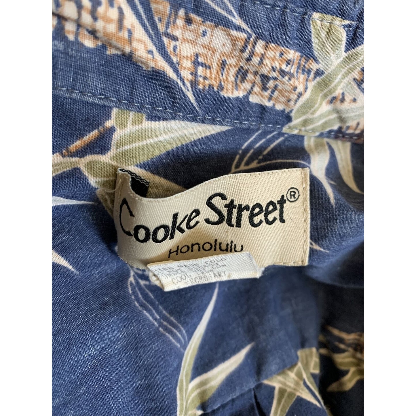 Cooke Street Hawaiian Button Up Mens Medium Blue Short Sleeve Collared