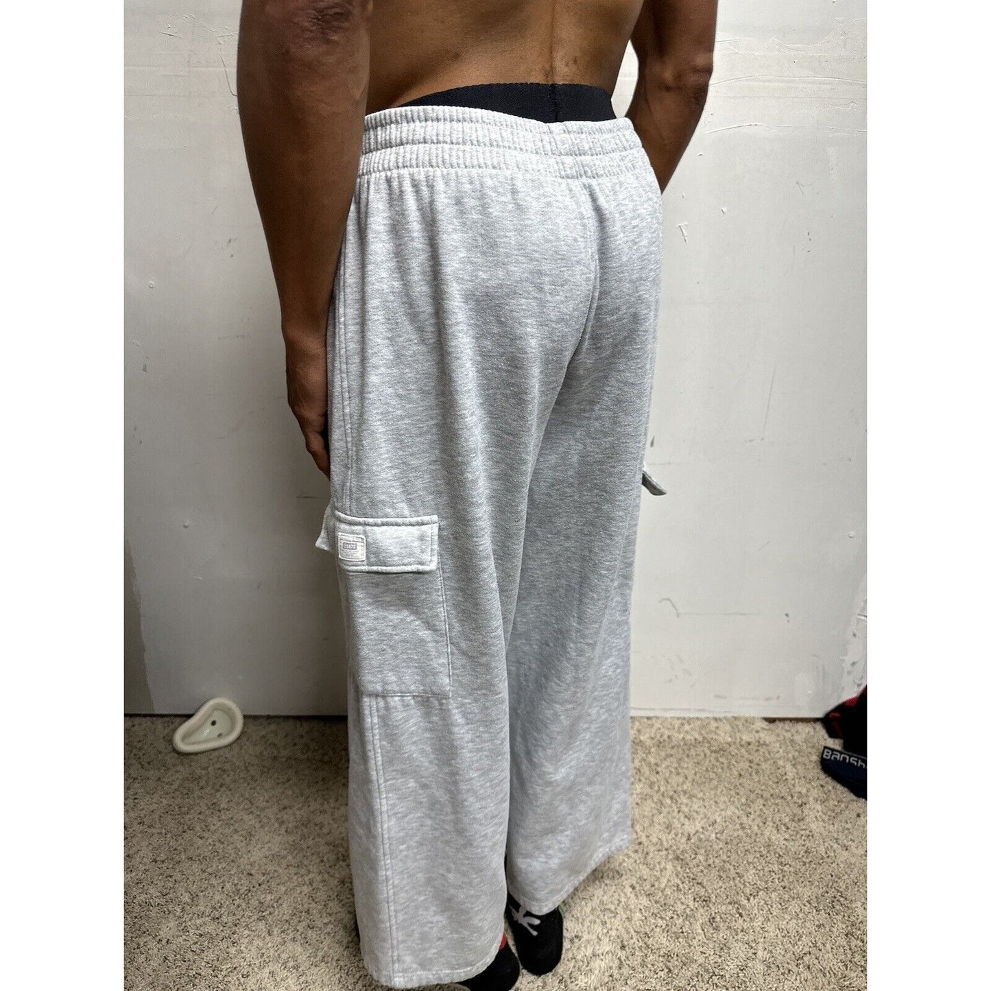 Men’s Large Bugle Boy Gray Sweat Pants Thigh Pockets Only