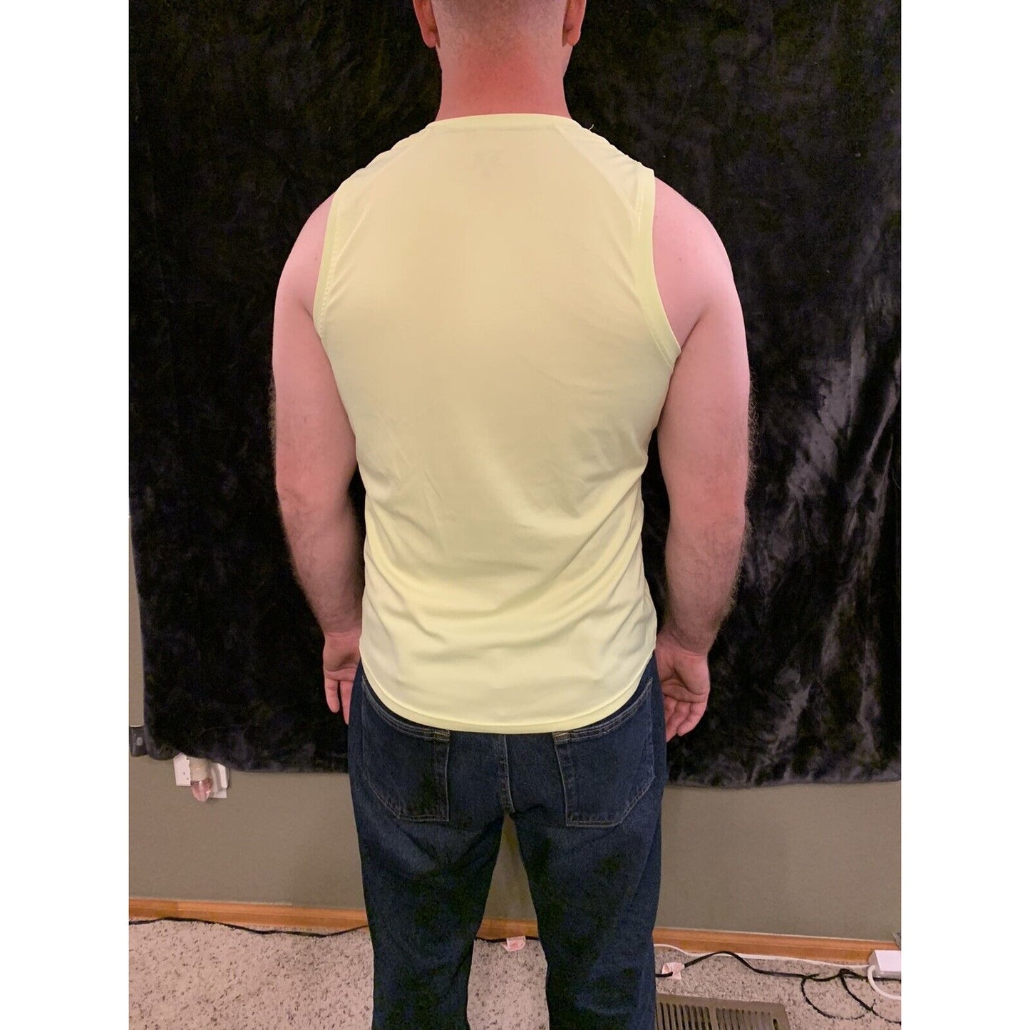 Champion Light Yellow Tank Top Singlet Running Workout Mens Activewear XL