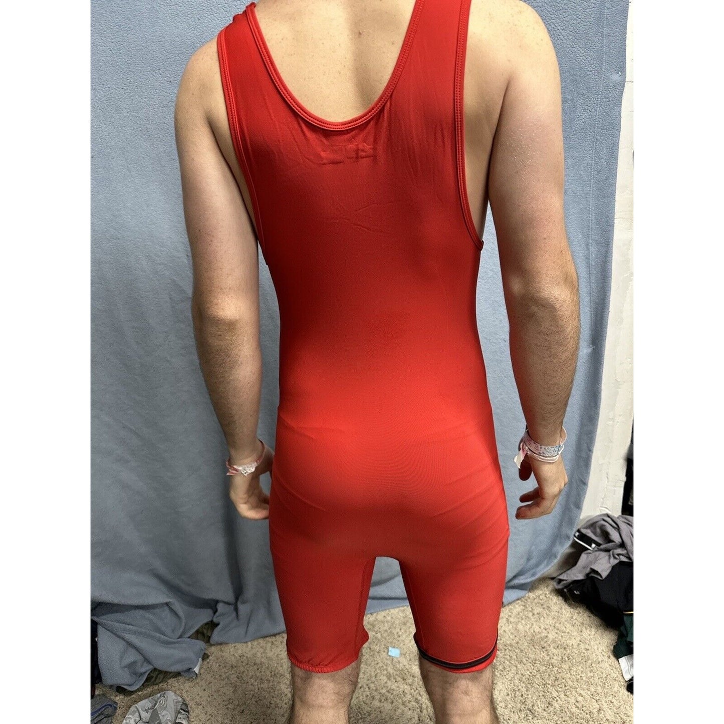 Men’s Red Alleson Athletics Large Red Wrestling Singlet