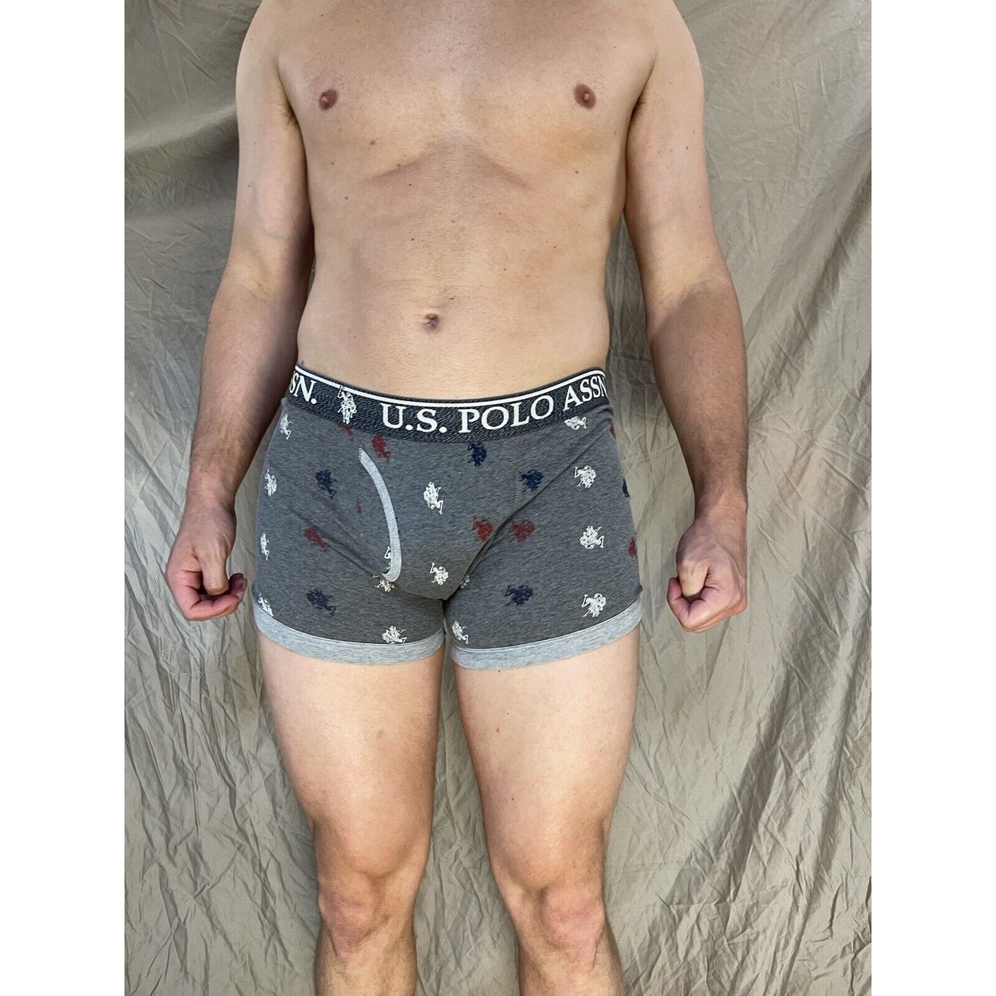 men's u.s. polo assn small gray boxer briefs