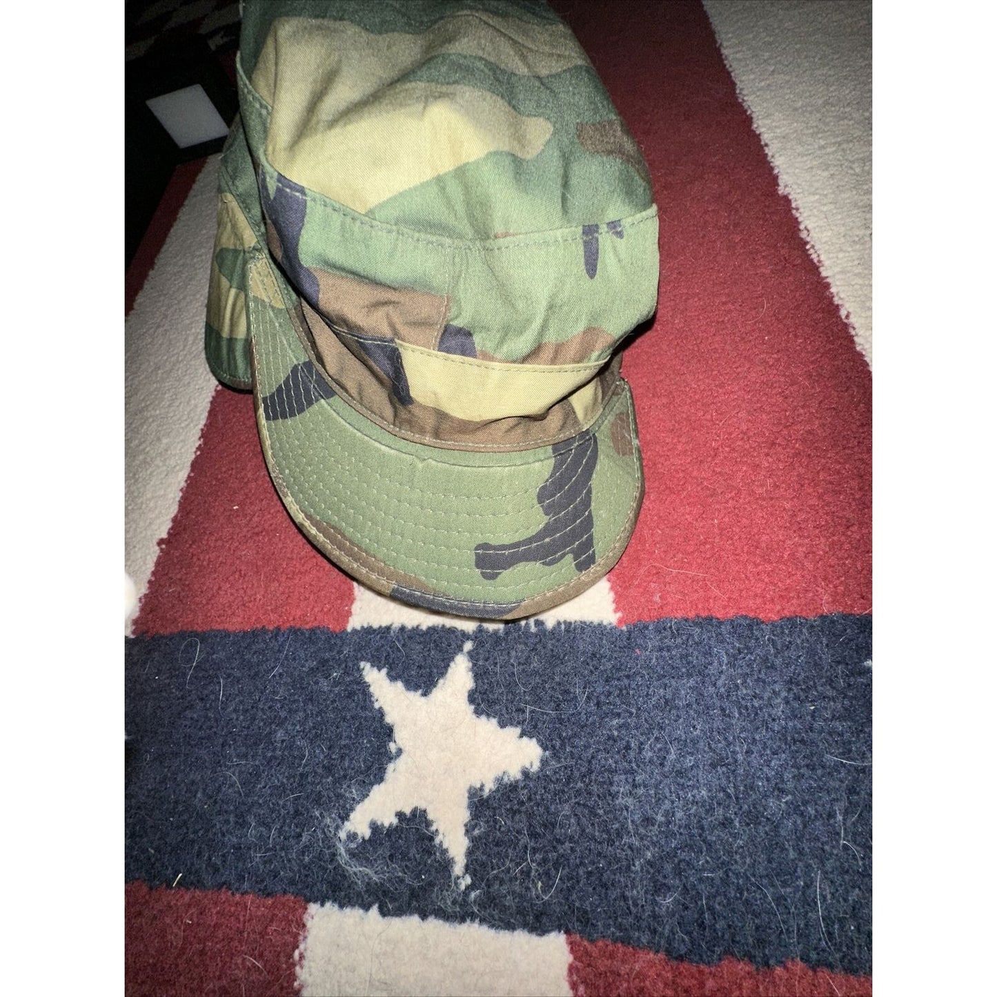 military cap hat cover BDU battle dress uniform camo 7 1/8 Built In Ear Flaps